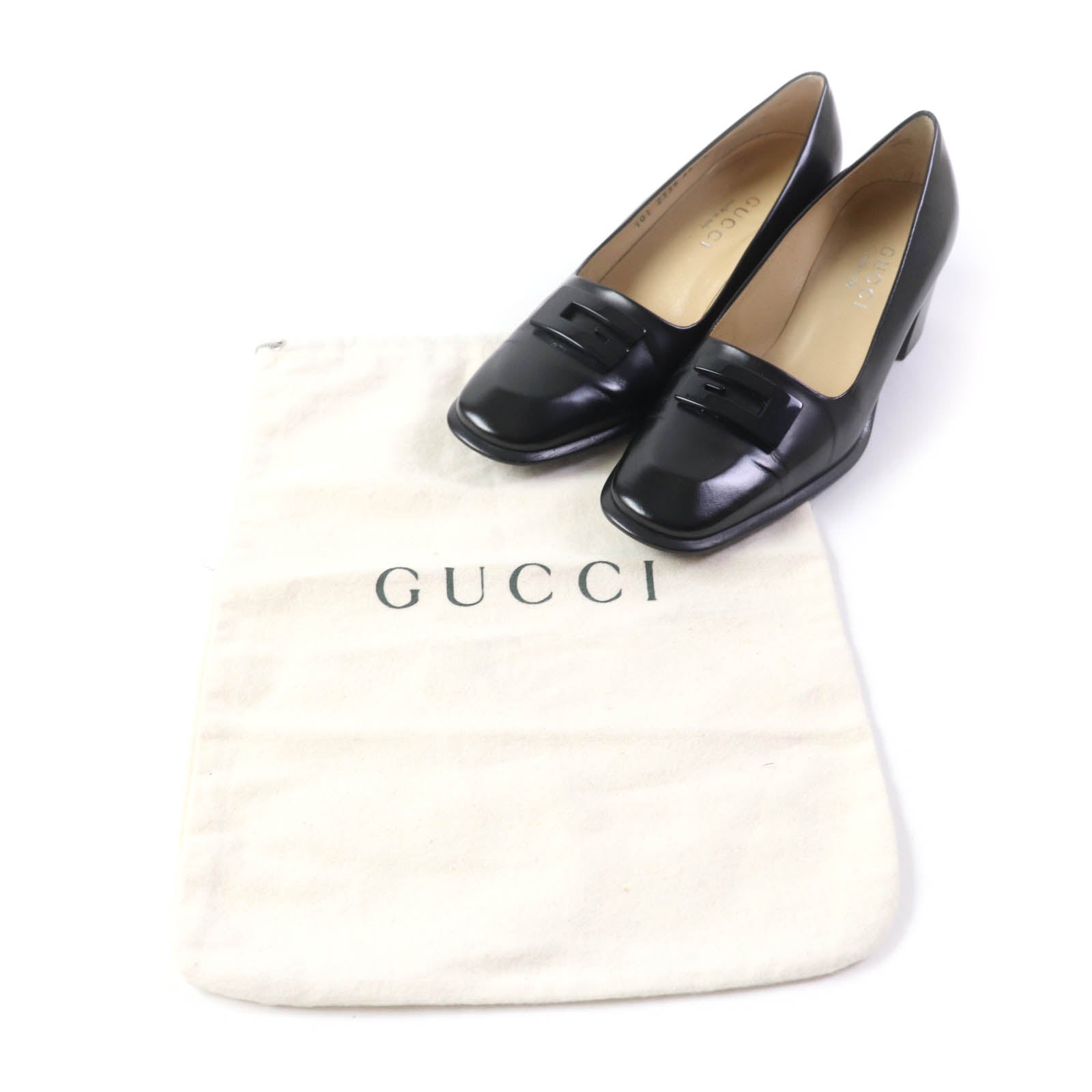 GUCCI Leather Pumps Black 36 Women