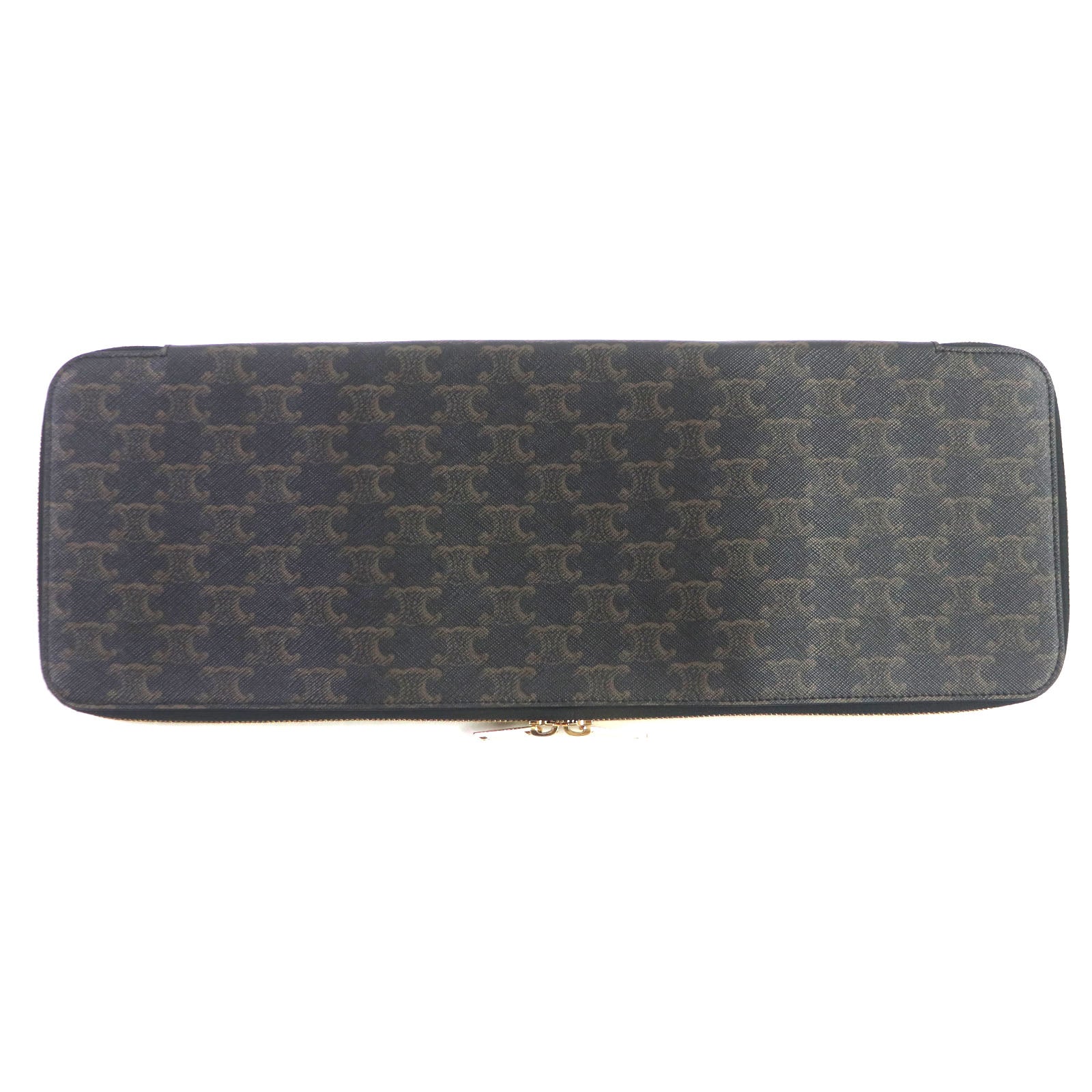 Celine Triomphe Canvas Calfskin Clutch Bag