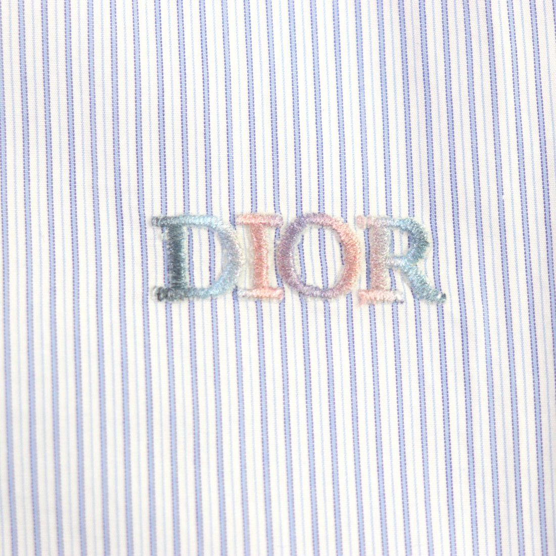 Dior Cotton Stripe Logo Long Sleeve Shirt