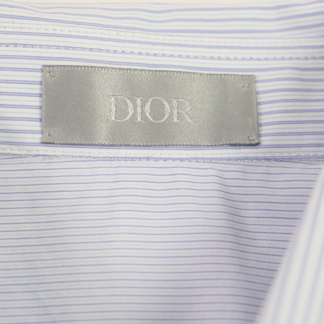 Dior Cotton Stripe Logo Long Sleeve Shirt