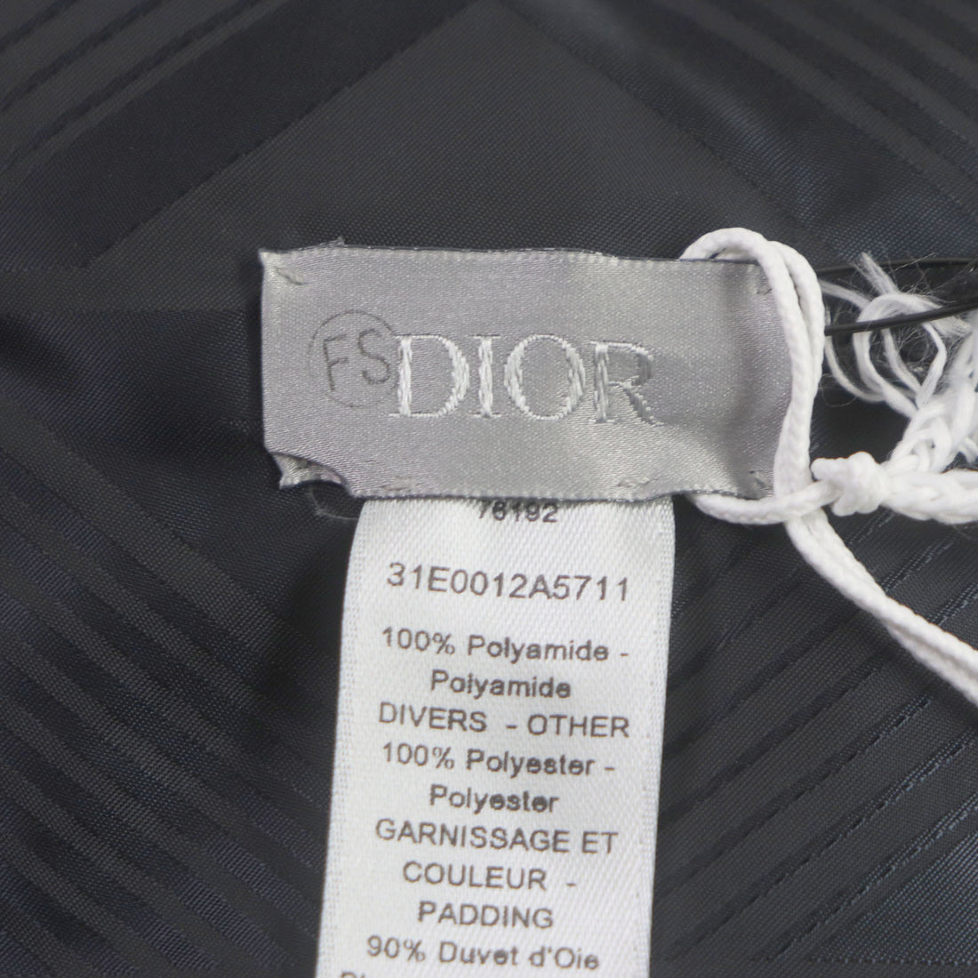 DIOR CD Diamond Mirror Jesky Down Jacket with Logo Patch Scarf Black