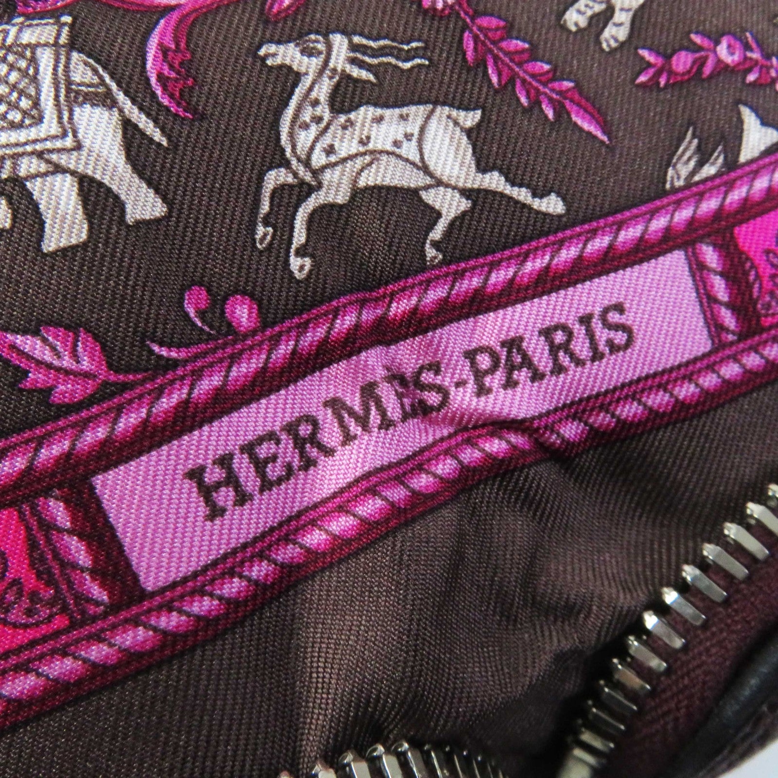 HERMES Silk Tote Bag Chasse En Inde