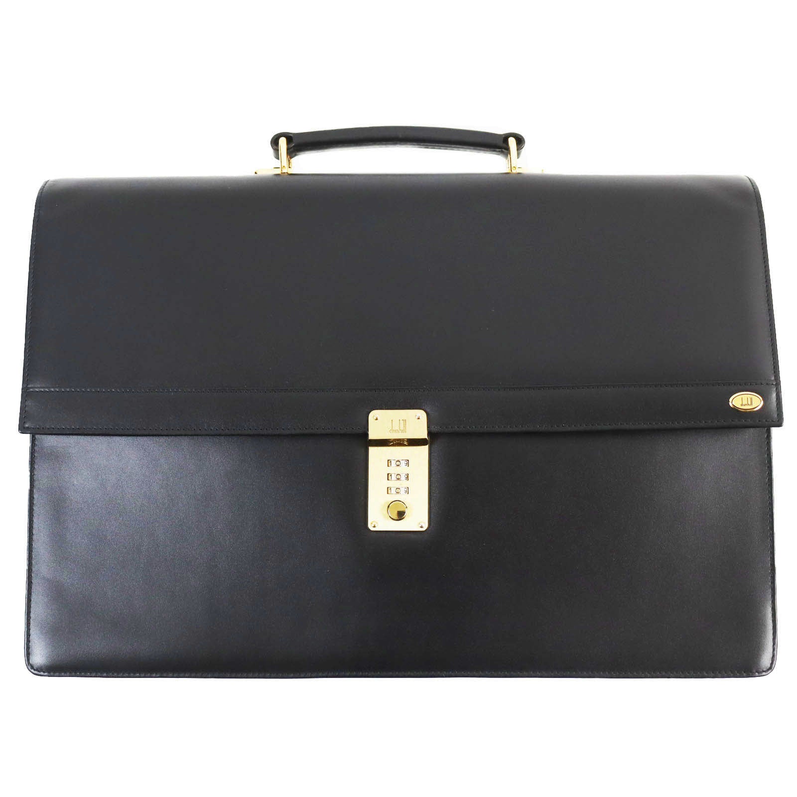 Dunhill Calfskin Leather Briefcase Black