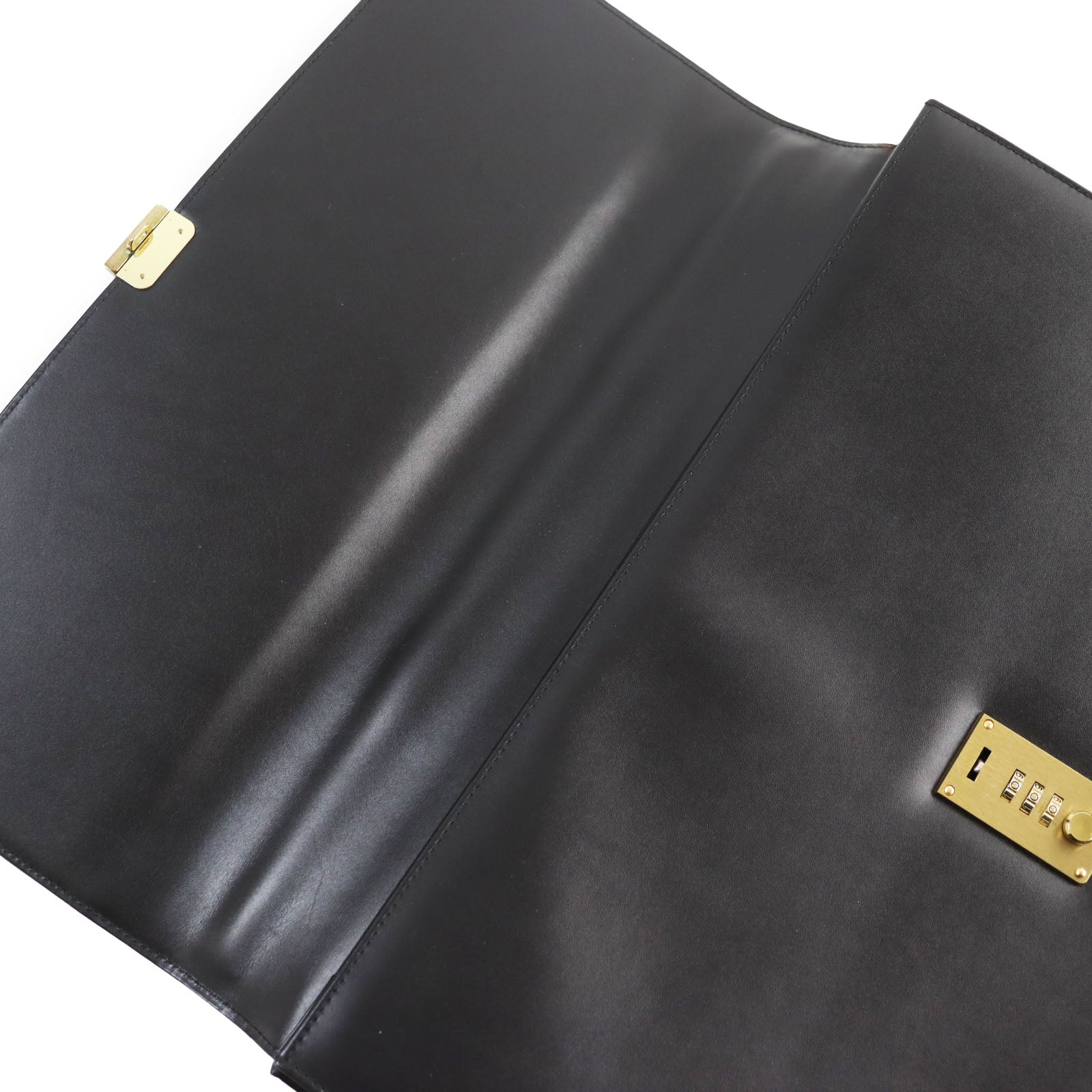 Dunhill Calfskin Leather Briefcase Black