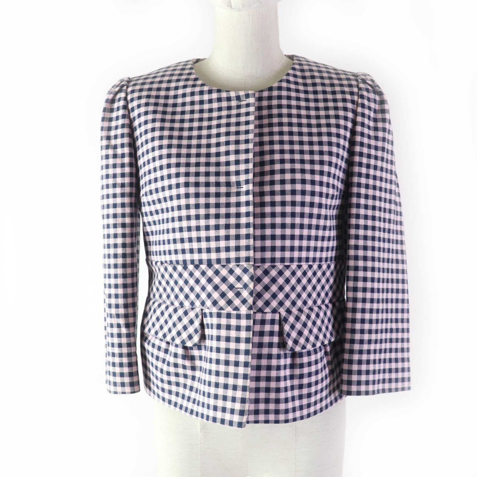 RED VALENTINO Gingham Check Collarless Jacket Women