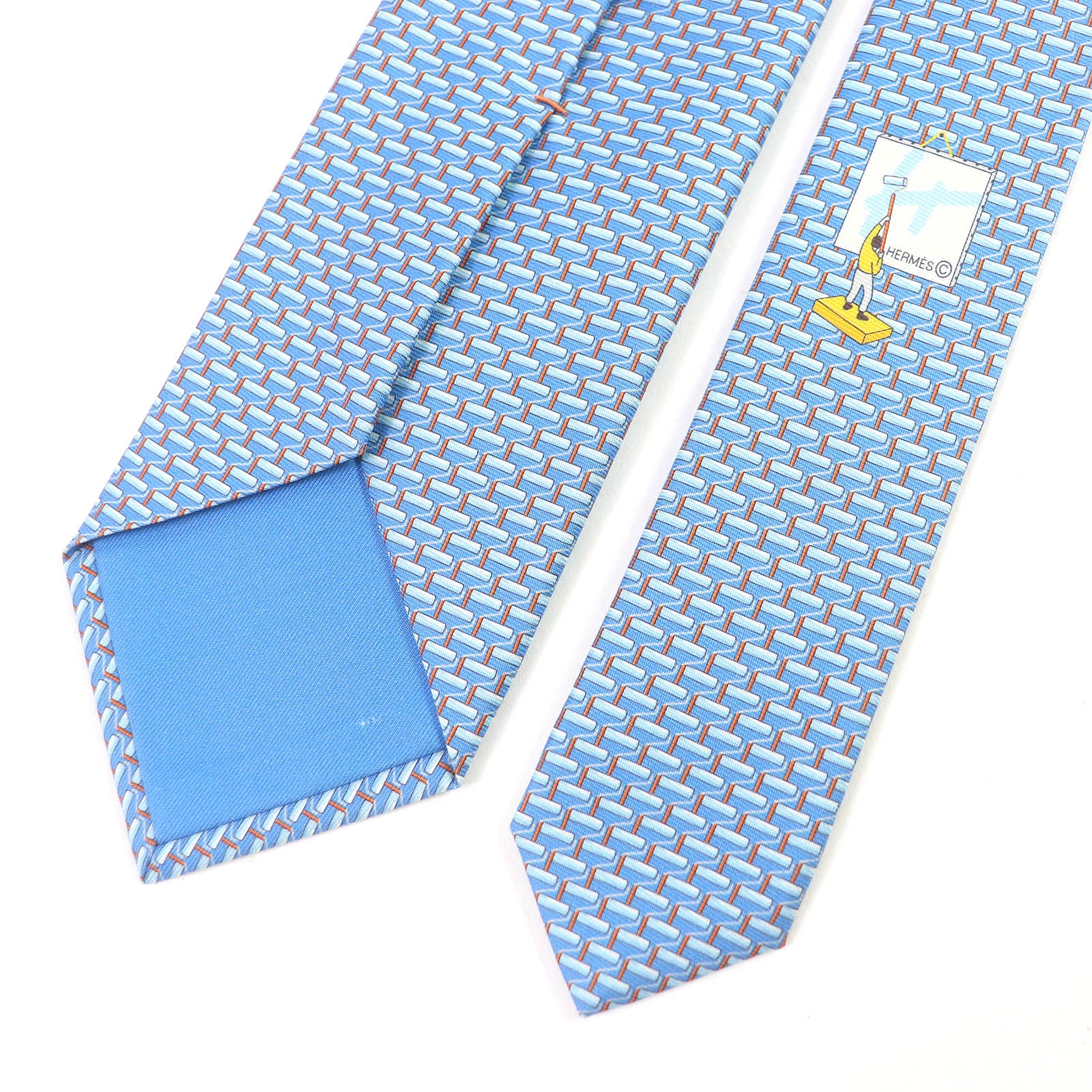 Hermes Silk Roller Paint Pattern Tie