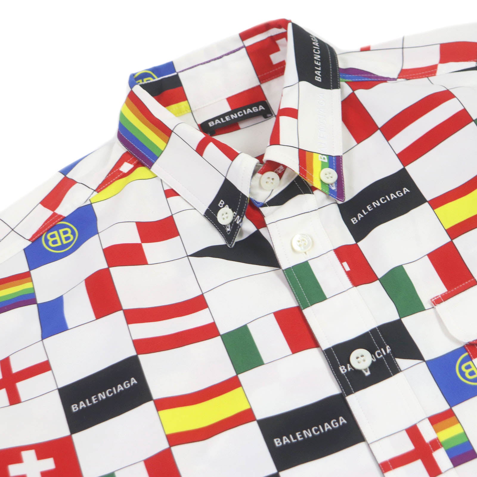 Balenciaga Cotton Flag Print Shirt 38