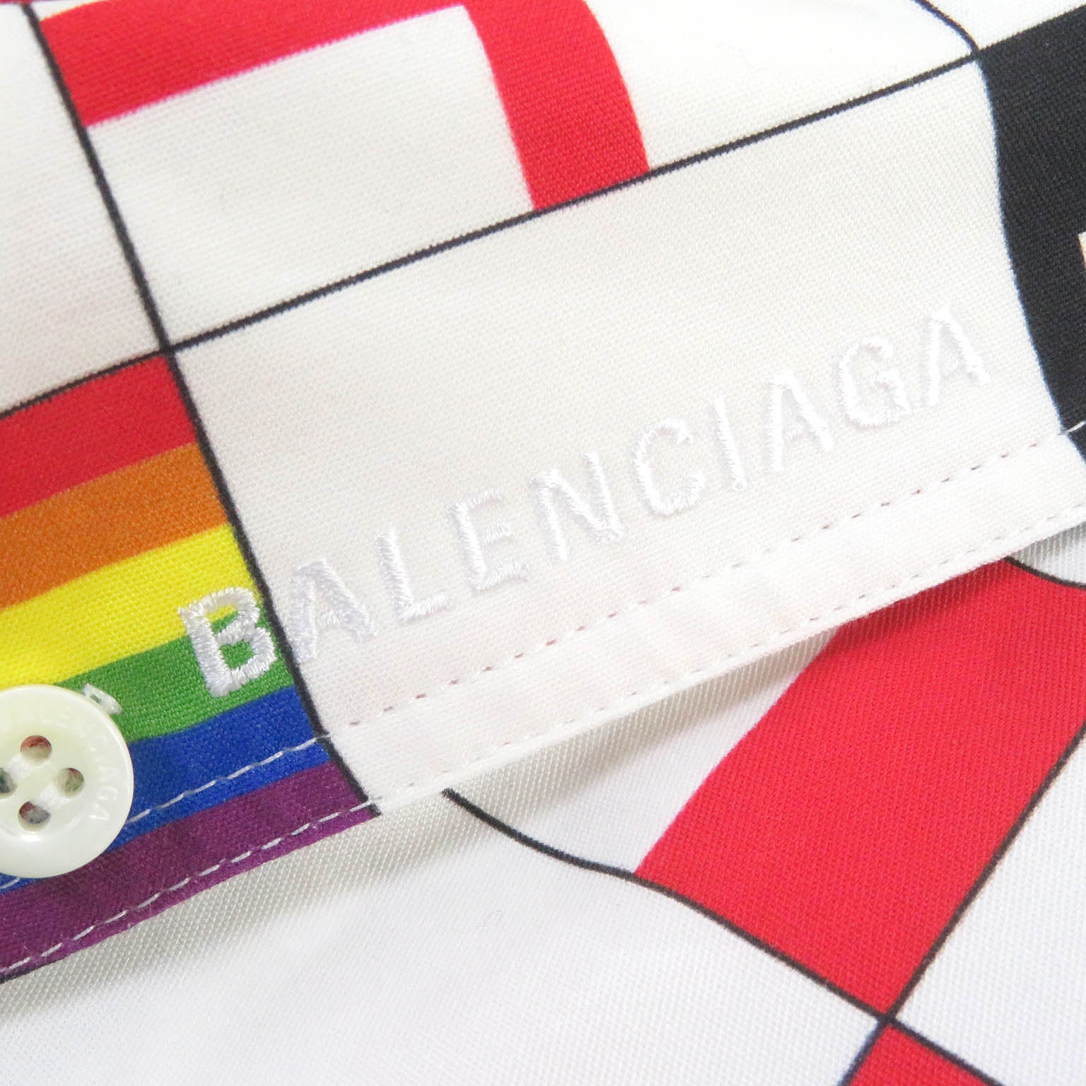 Balenciaga Cotton Flag Print Shirt 38