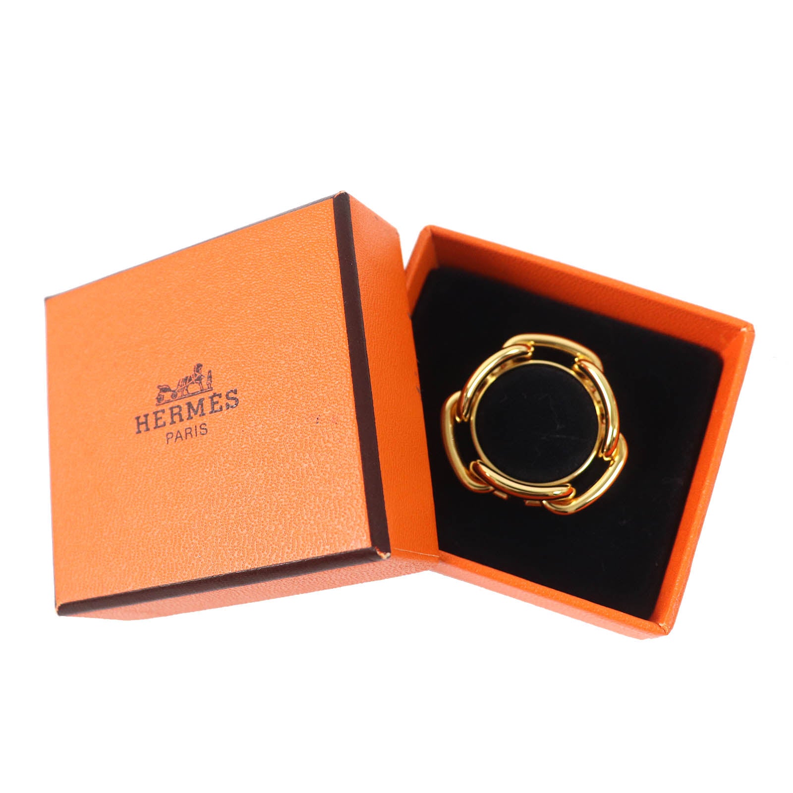 Hermes Gold Plated Scarf Ring