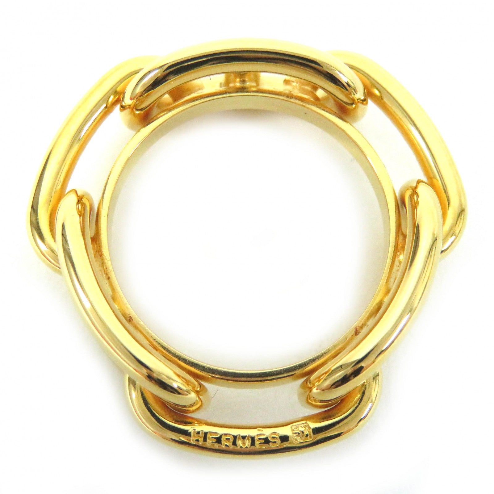 Hermes Gold Plated Scarf Ring