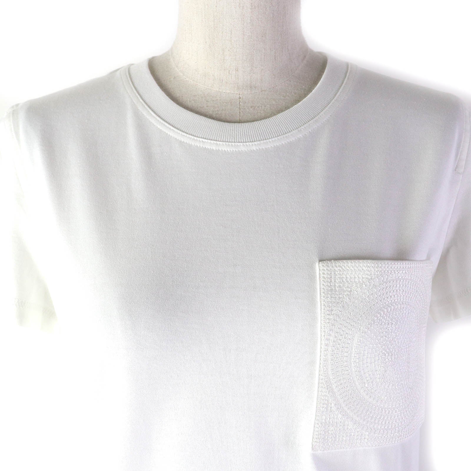 Hermes Cotton Mosaic Pocket Embroidery T-shirt