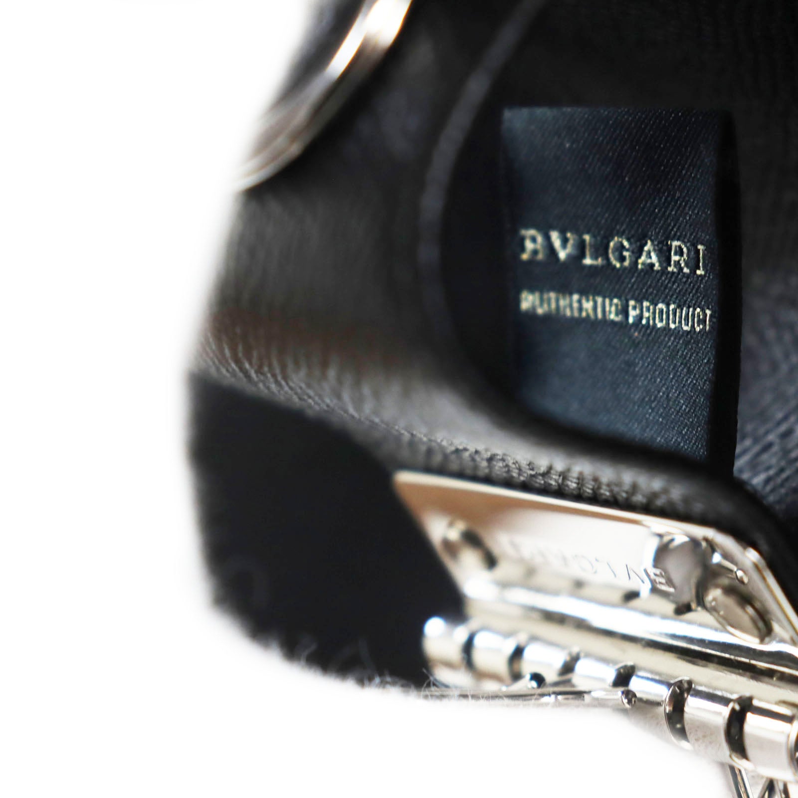 BVLGARI Leather Key Holder 6-row Metal Logo