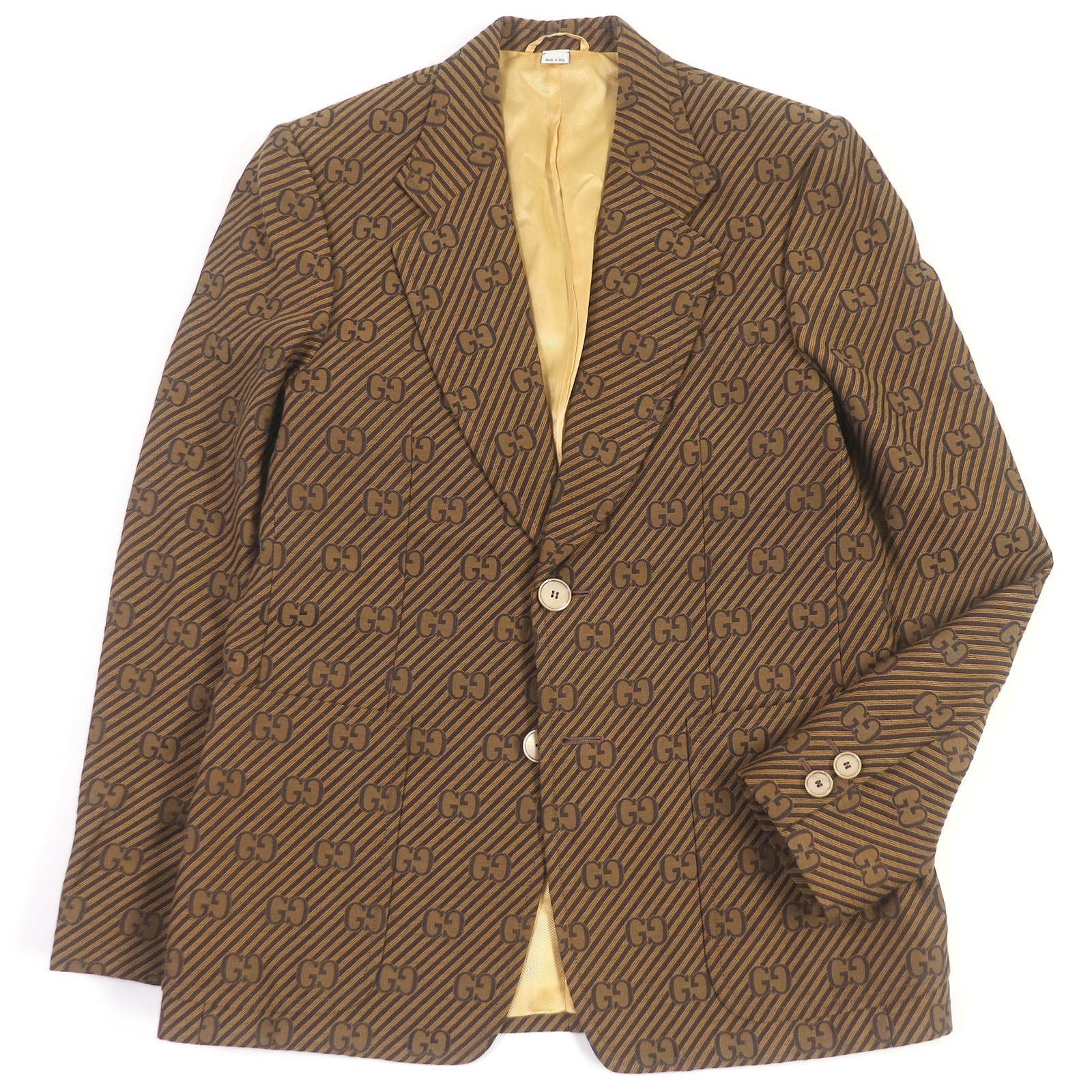 Gucci GG Jacquard Striped Blazer Brown