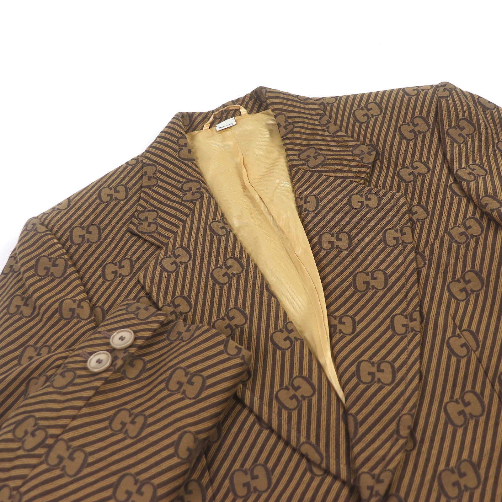 Gucci GG Jacquard Striped Blazer Brown