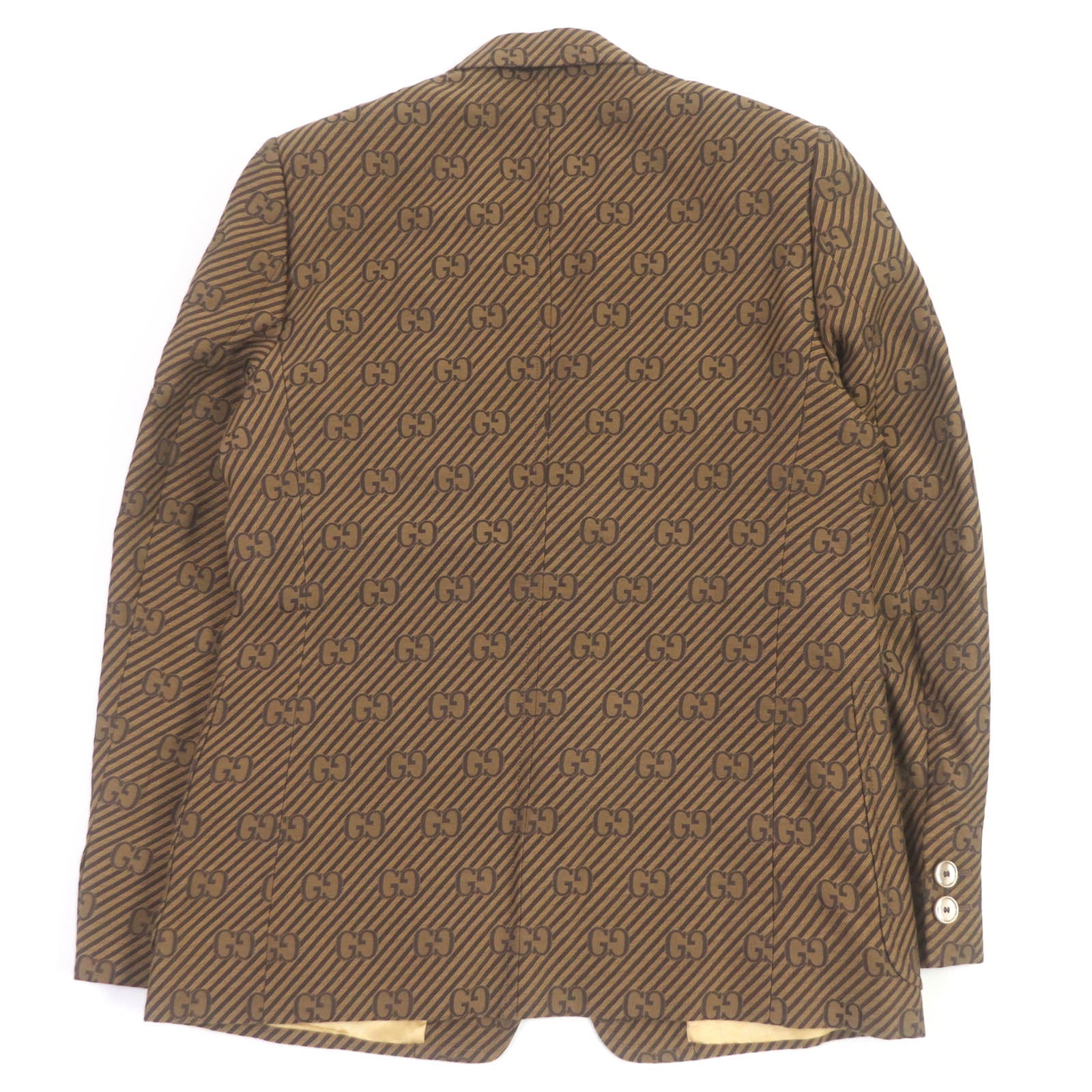 Gucci GG Jacquard Striped Blazer Brown