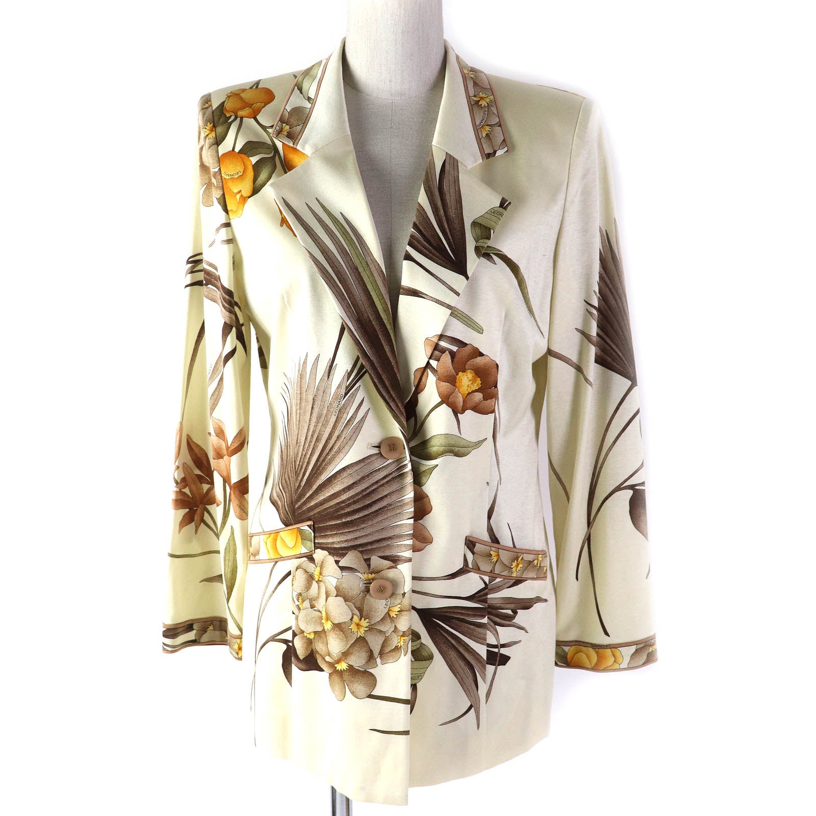 LEONARD FASHION Floral Cotton Tailored Jacket M