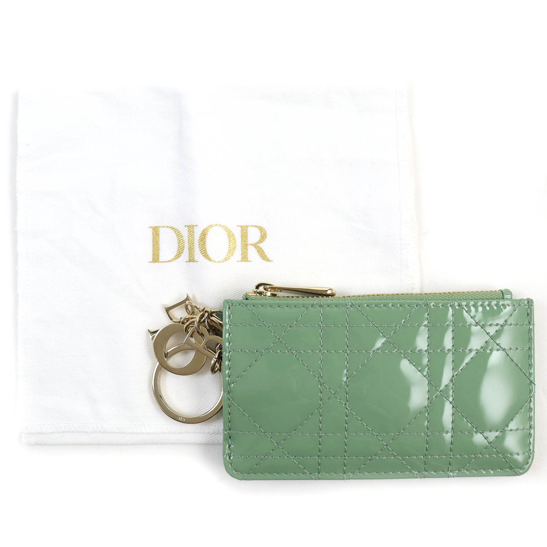 Dior Lady Cannage Patent Leather Coin Case