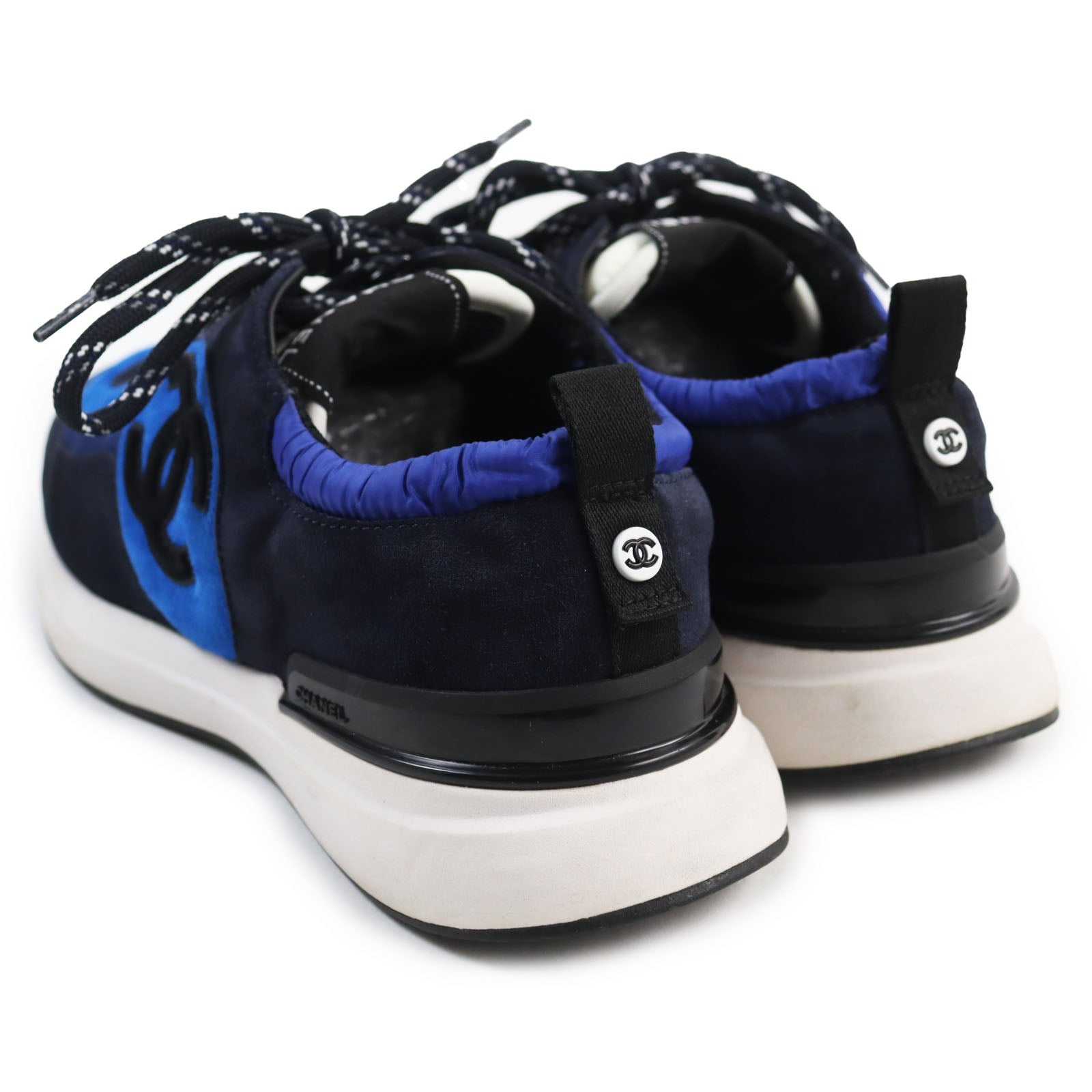 Chanel Suede Leather Sneakers Blue Navy 42