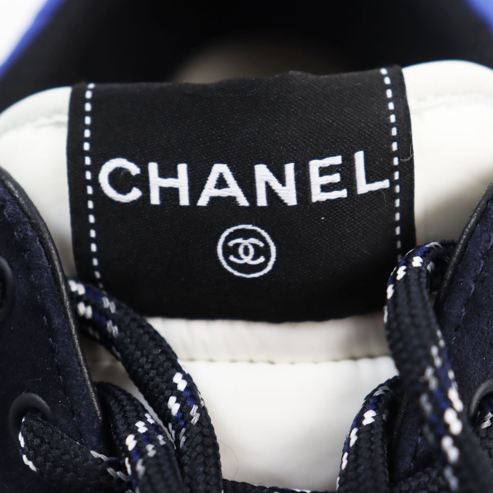 Chanel Suede Leather Sneakers Blue Navy 42