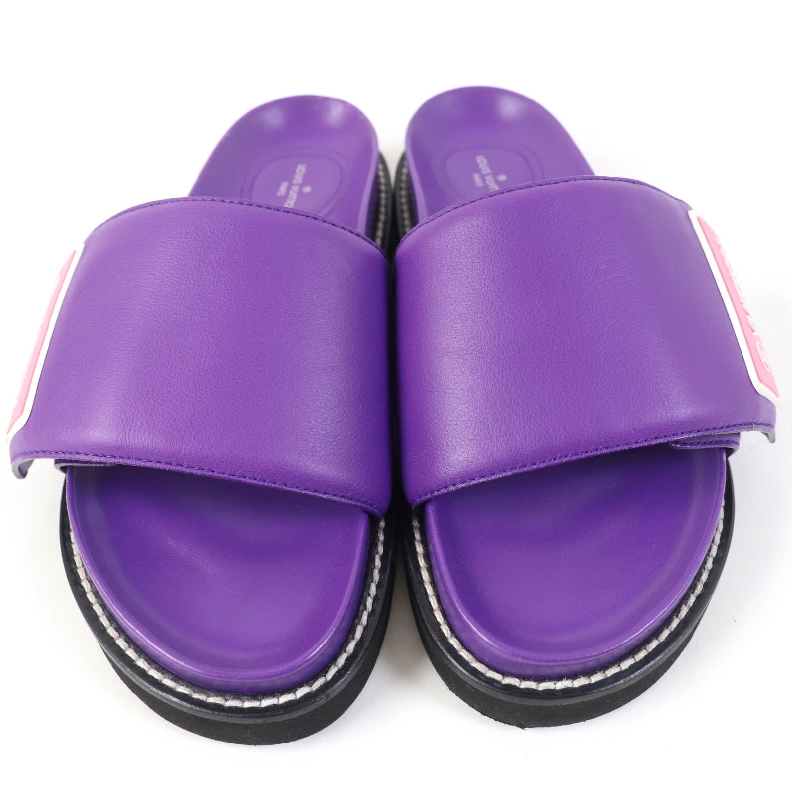 Louis Vuitton Leather Flat Sandals Purple 39