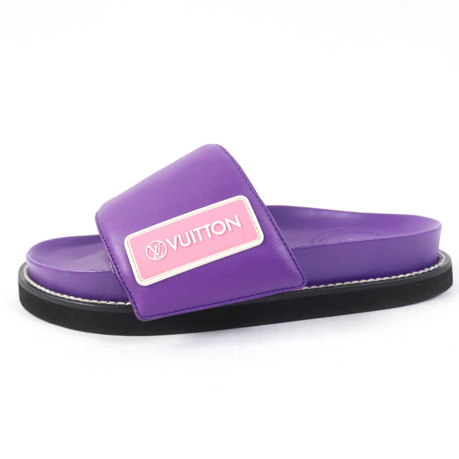 Louis Vuitton Leather Flat Sandals Purple 39