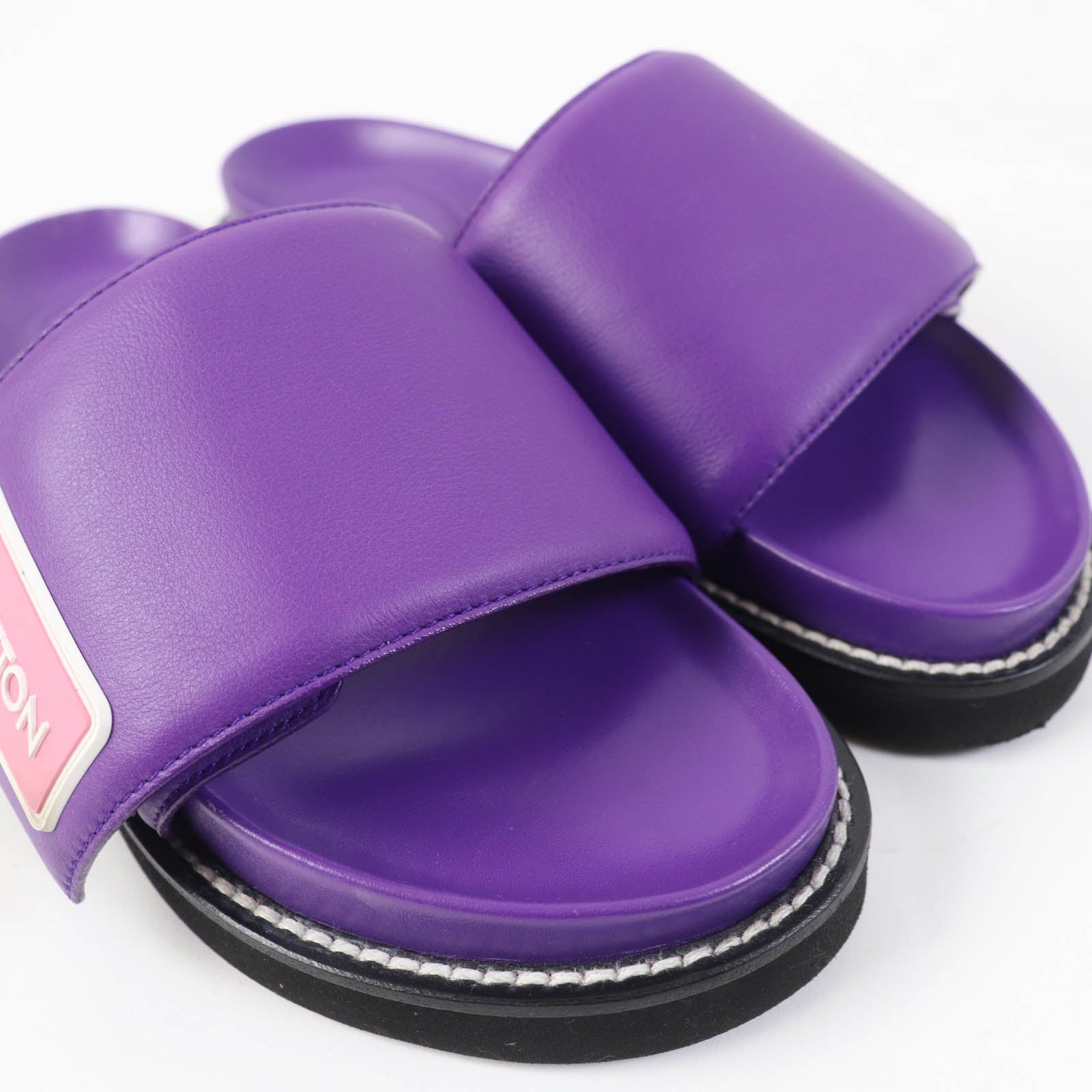 Louis Vuitton Leather Flat Sandals Purple 39