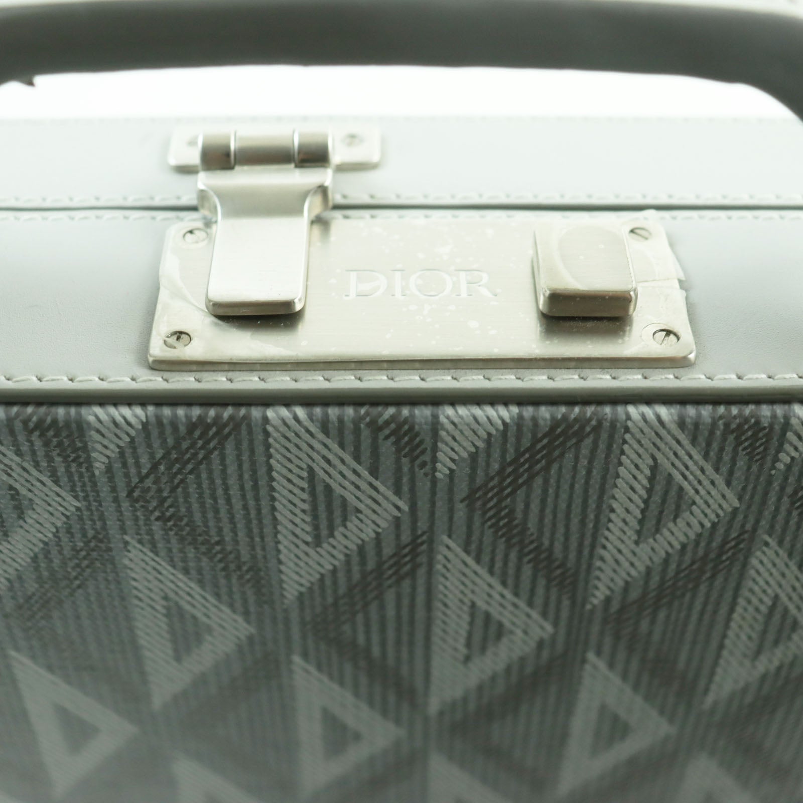 Dior CD Diamond Canvas Leather Briefcase