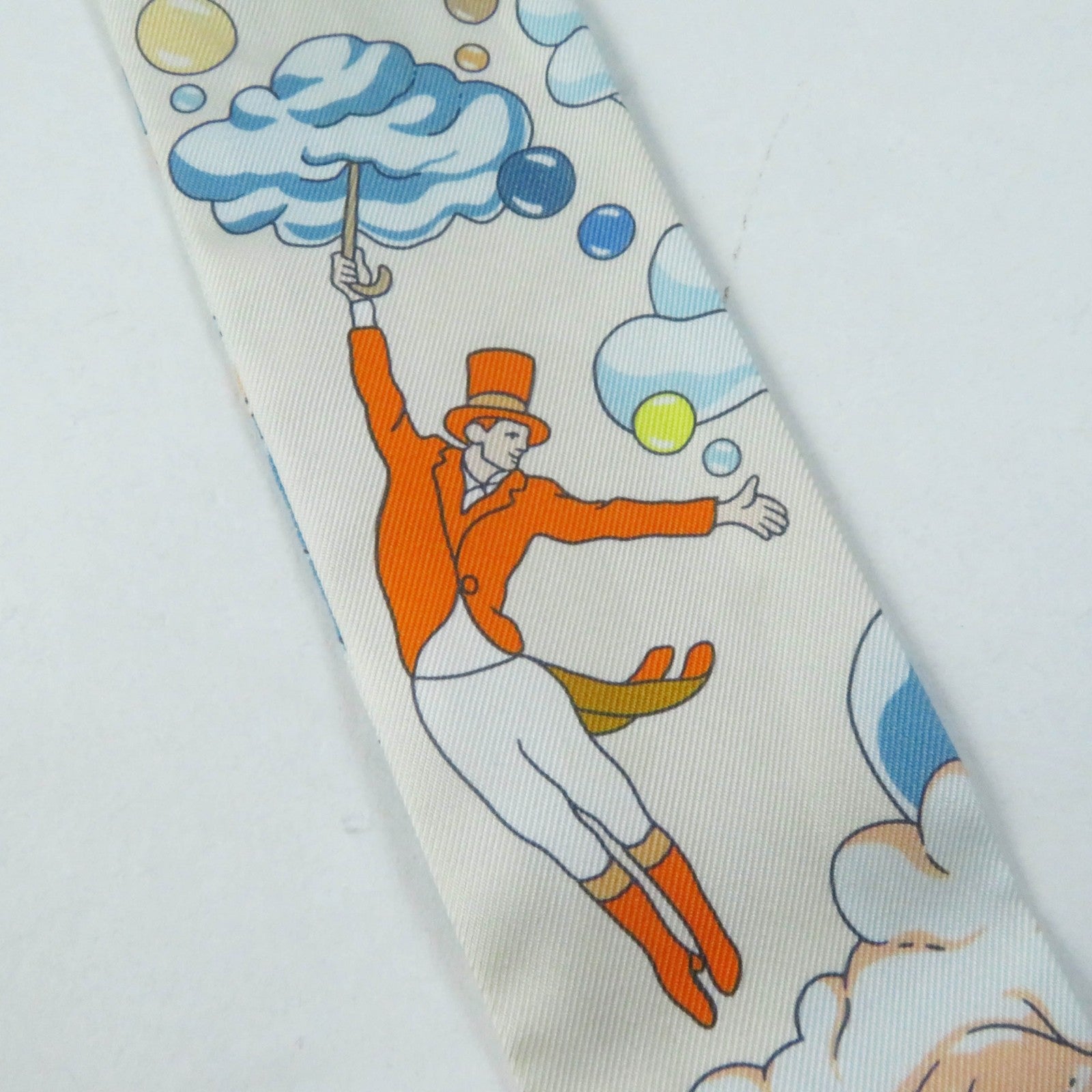 Hermes Sur Mon Nuage Silk Twilly Scarf