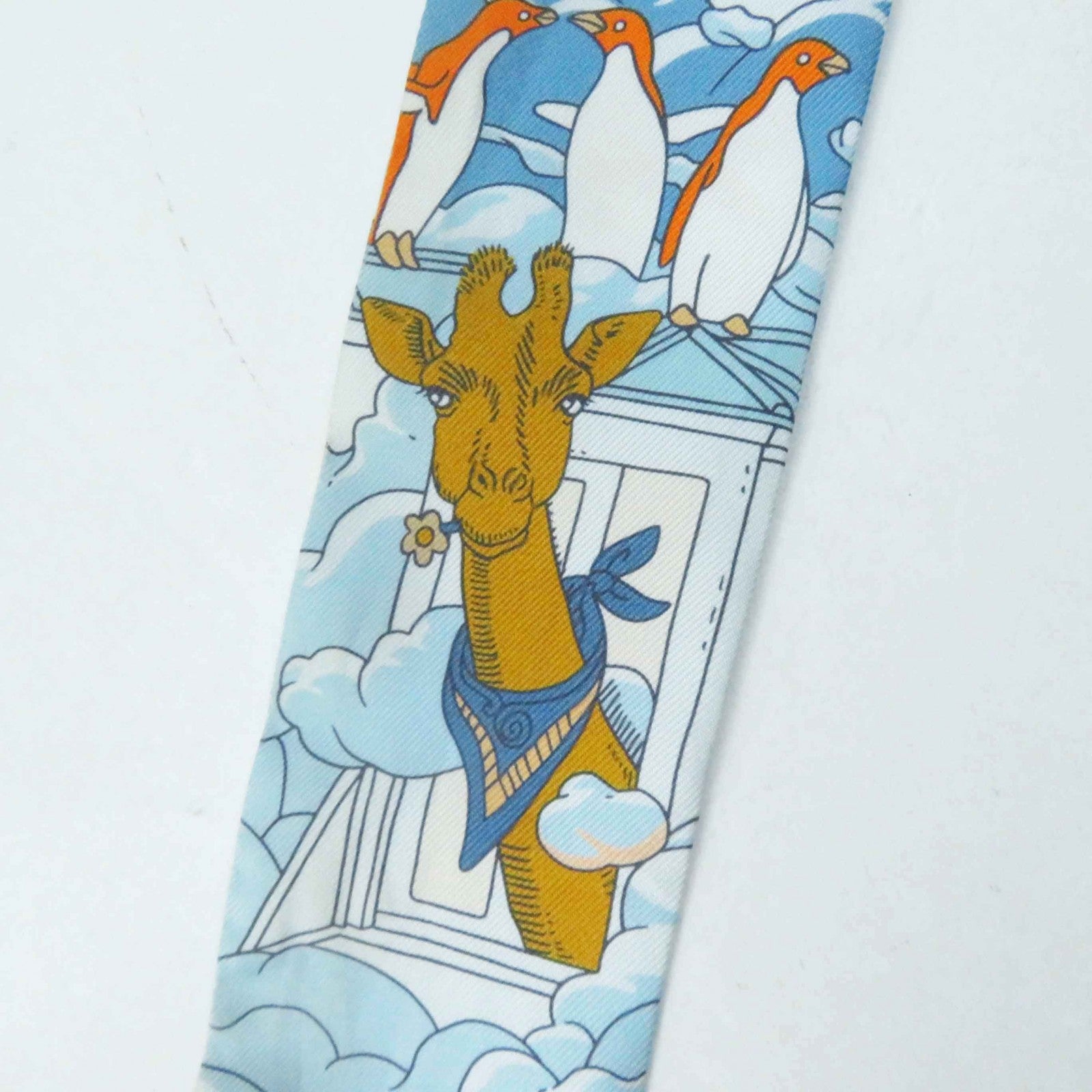 Hermes Sur Mon Nuage Silk Twilly Scarf