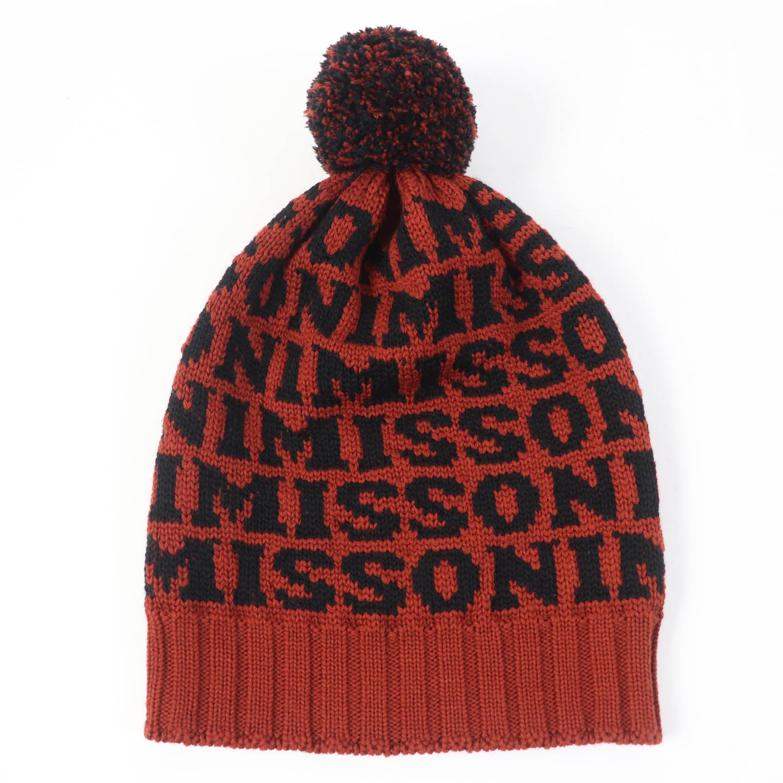 Missoni Wool Logo Knit Hat Brown Black