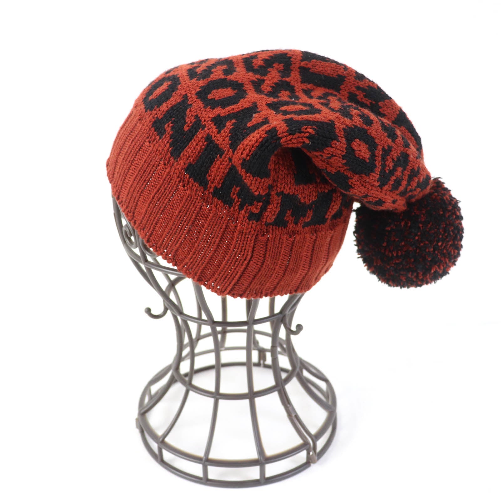 Missoni Wool Logo Knit Hat Brown Black