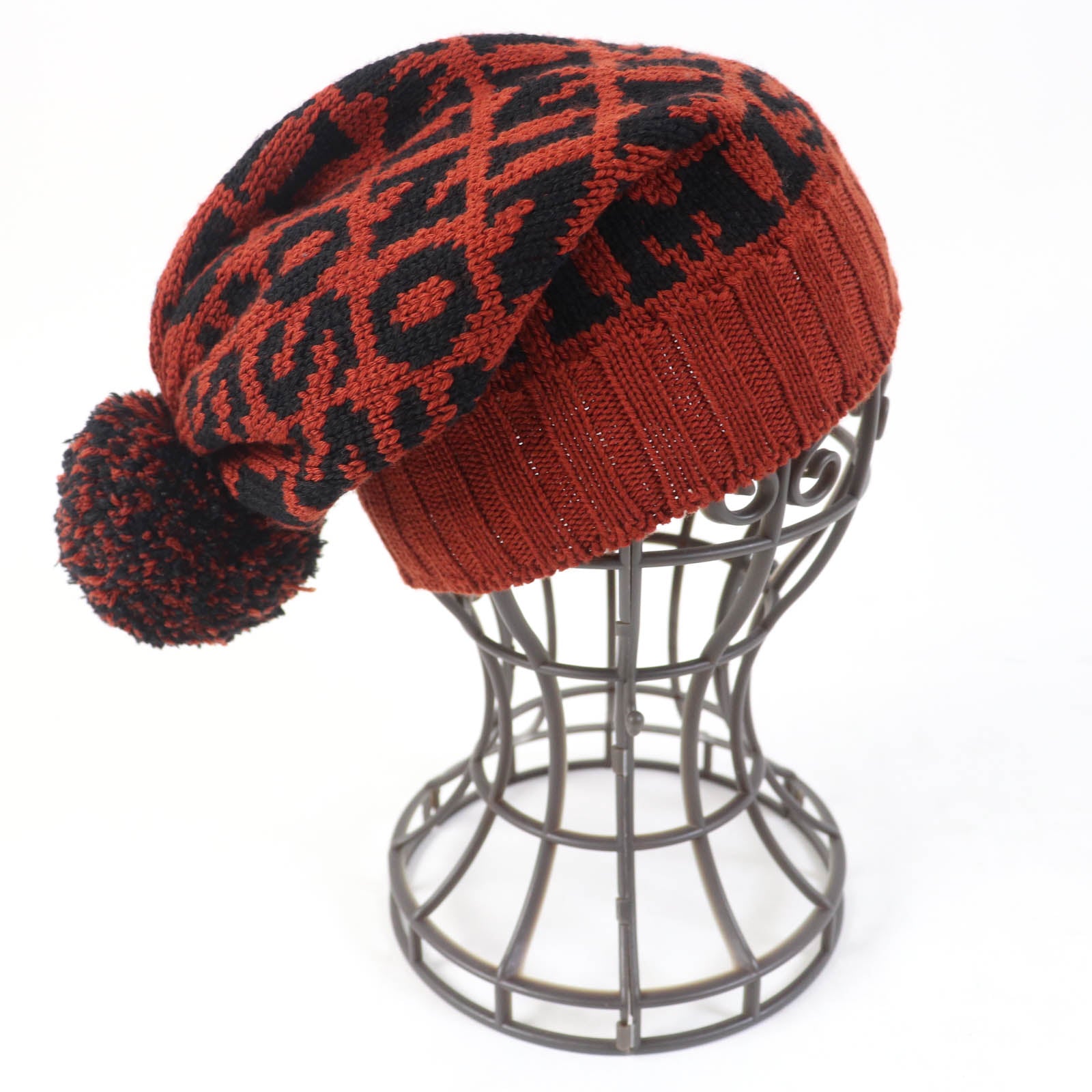 Missoni Wool Logo Knit Hat Brown Black