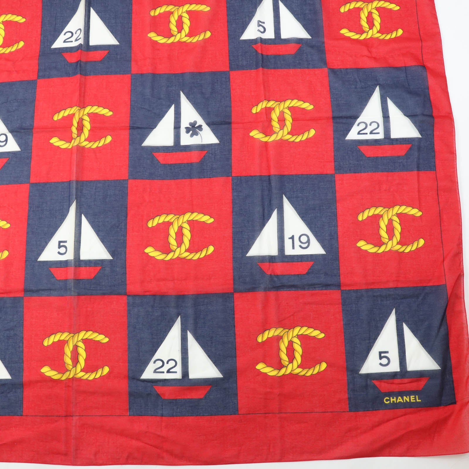 Chanel Vintage Cotton Large Shawl with COCO Mark