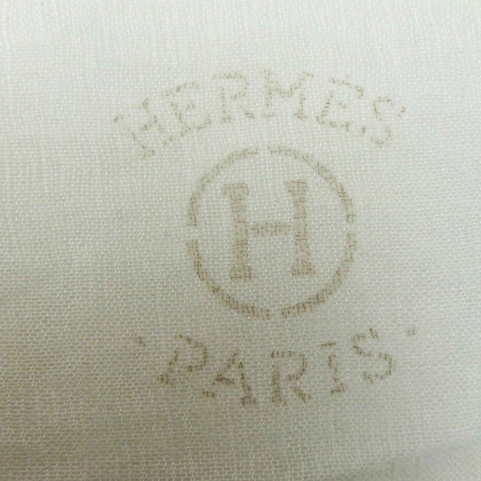 HERMES Cashmere Silk H Logo Scarf Ivory