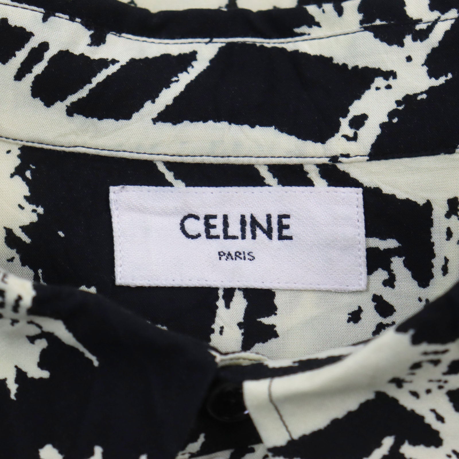 Celine Rayon Slim Shirt Palm Tiger Print