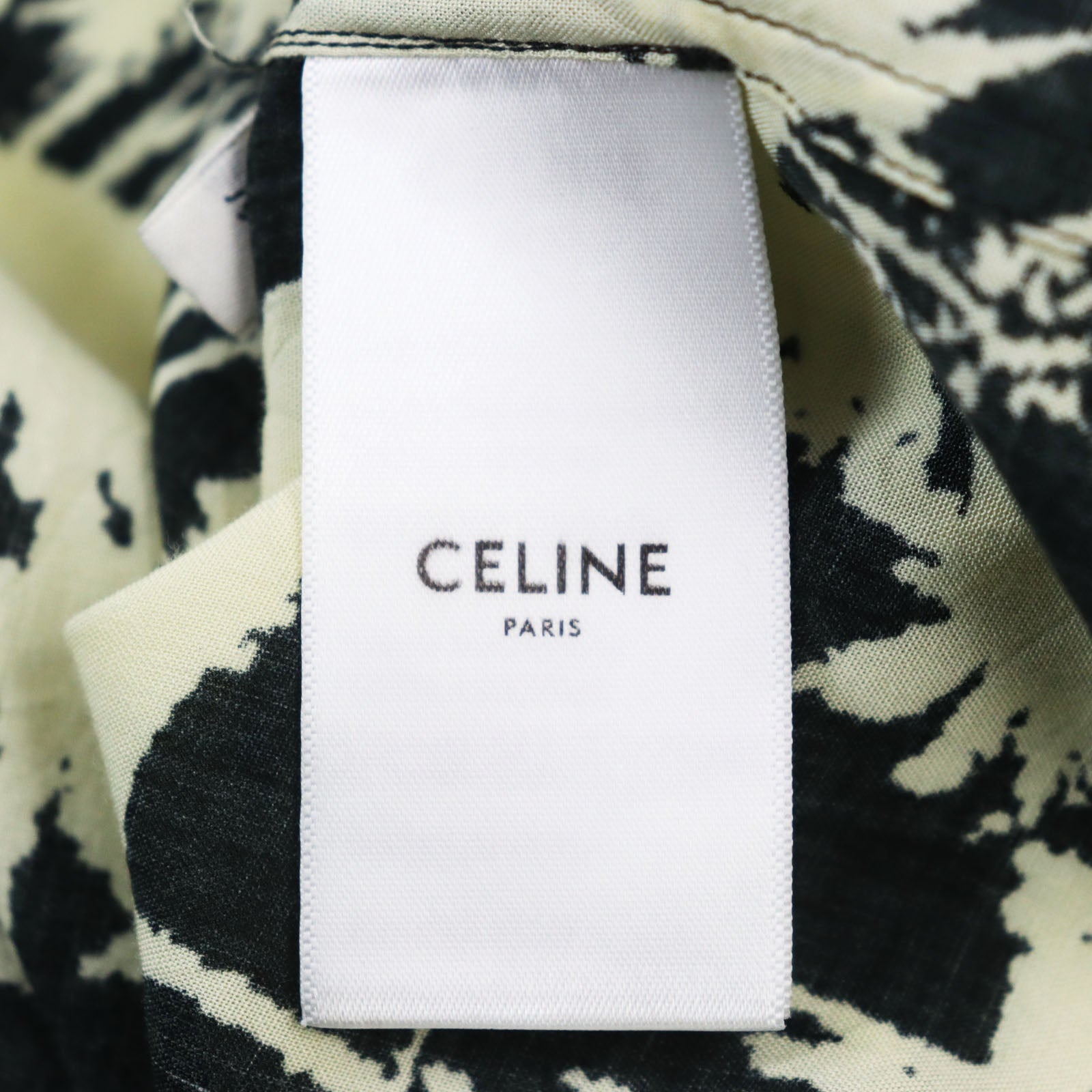 Celine Rayon Slim Shirt Palm Tiger Print