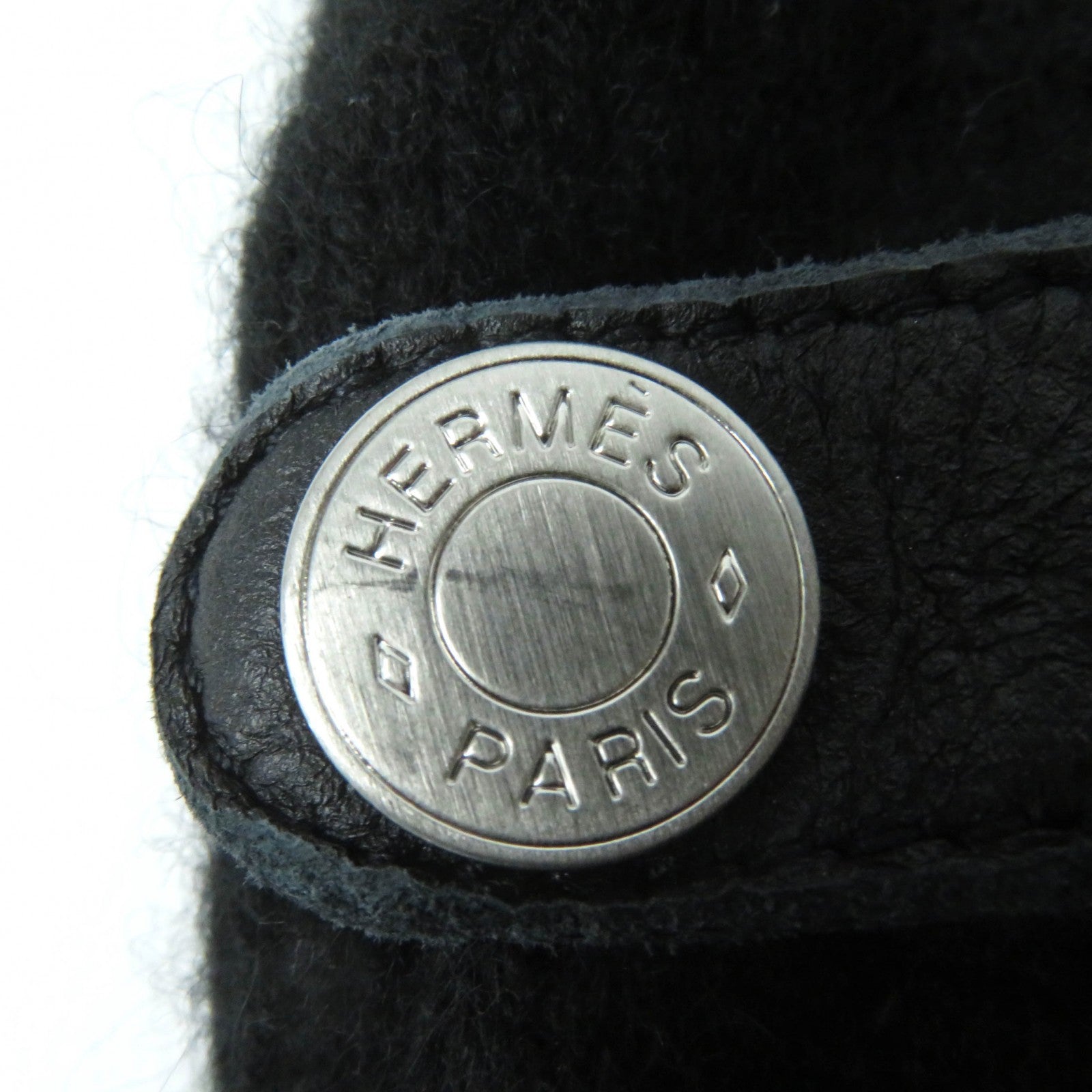 Hermes Cashmere Leather Knit Mittens Gloves