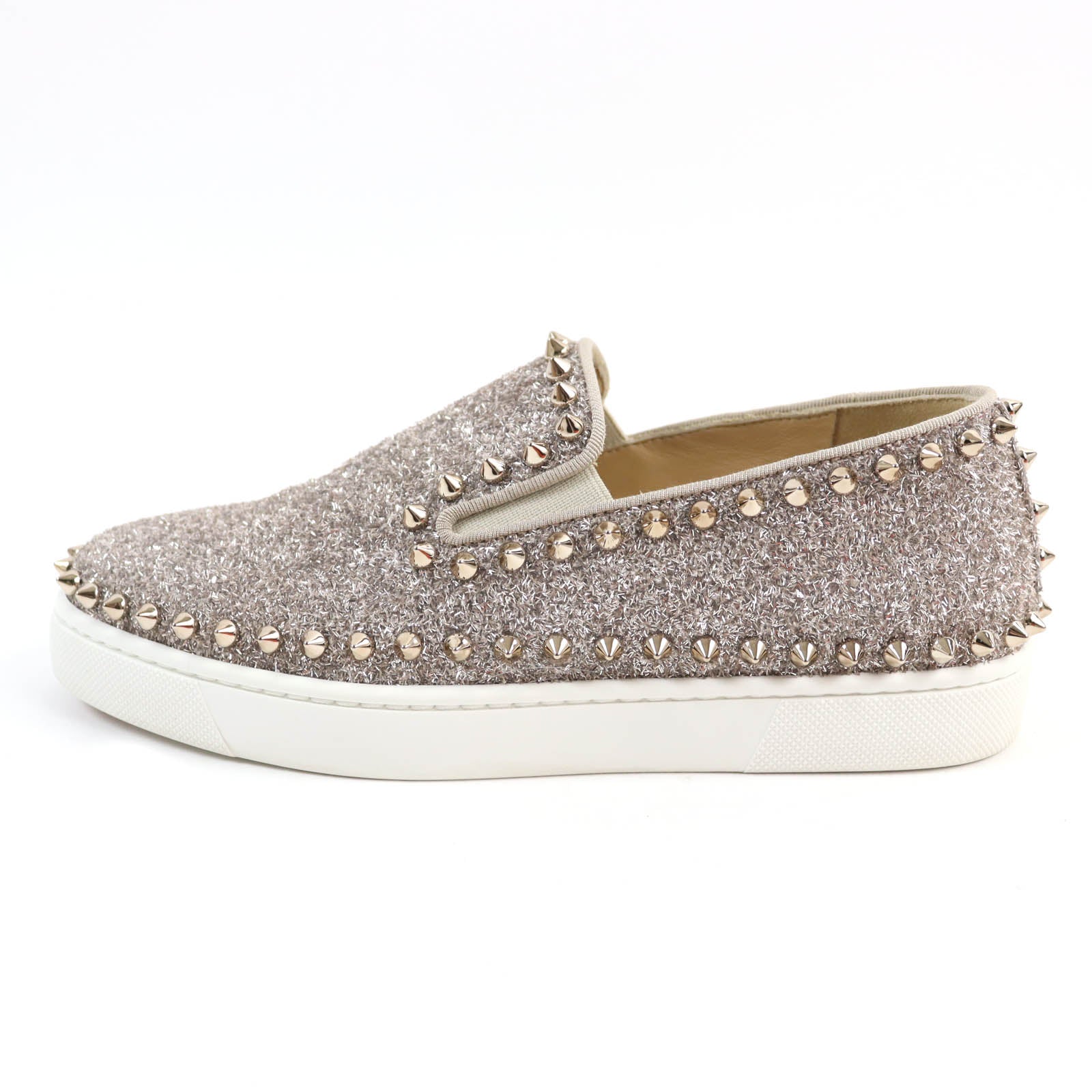 Christian Louboutin Glitter Spike Slip-on Shoes