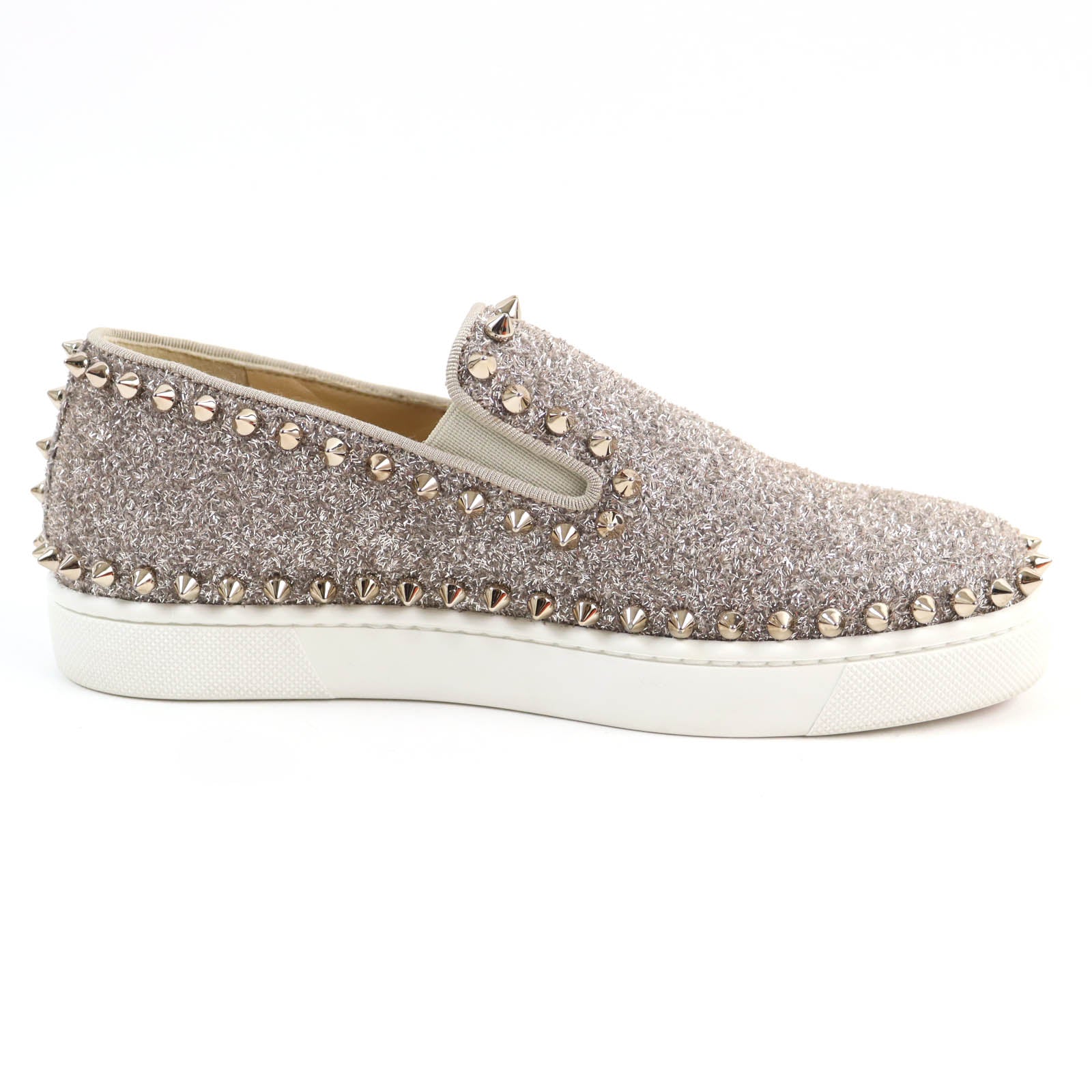 Christian Louboutin Glitter Spike Slip-on Shoes