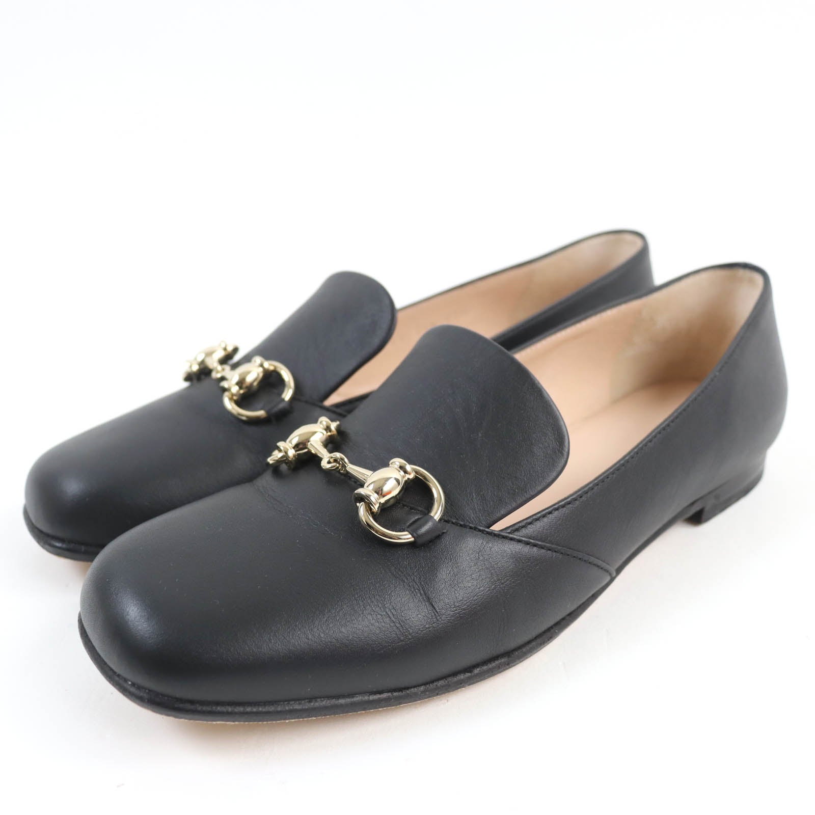 Gucci Leather Loafers Horsebit Black 36.5