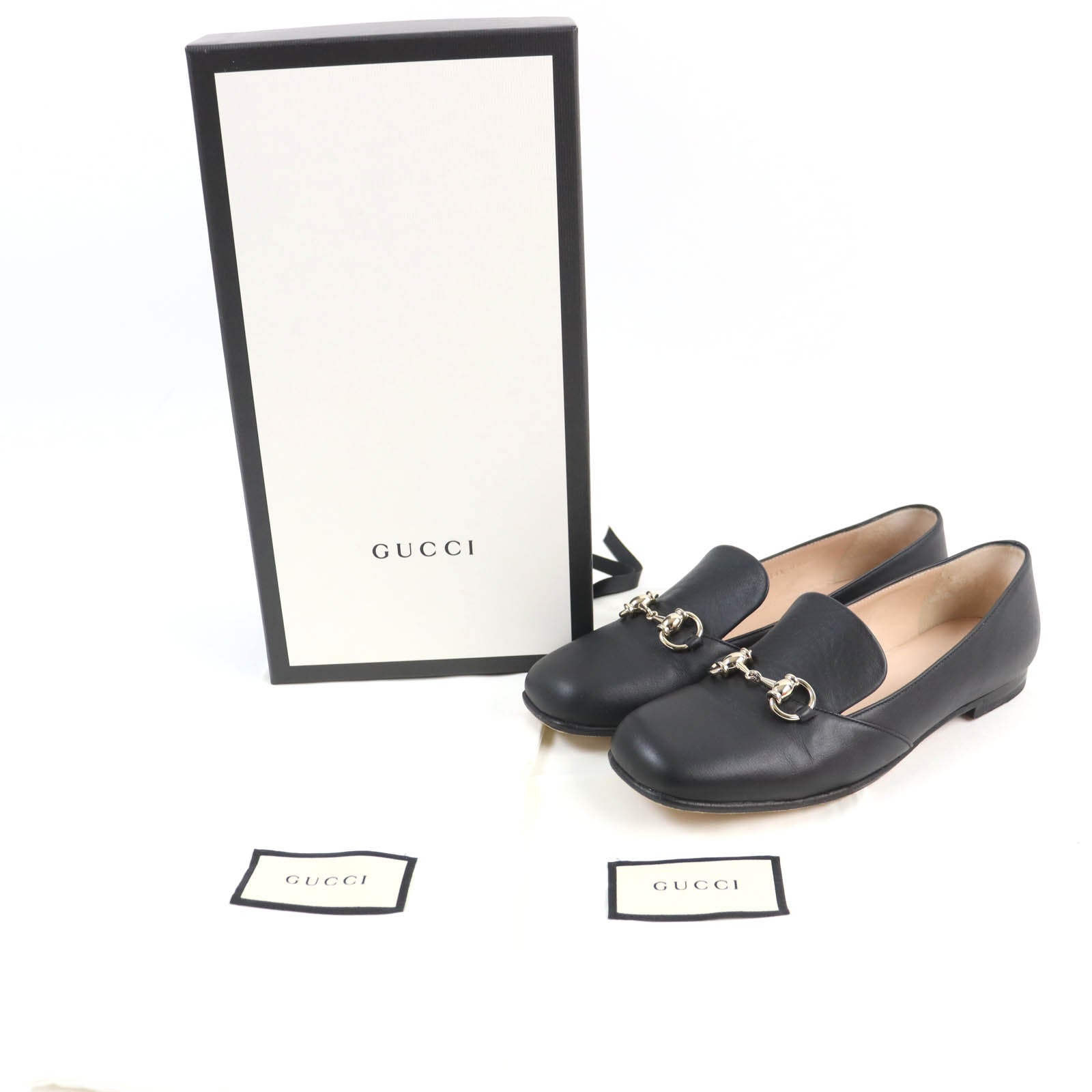 Gucci Leather Loafers Horsebit Black 36.5