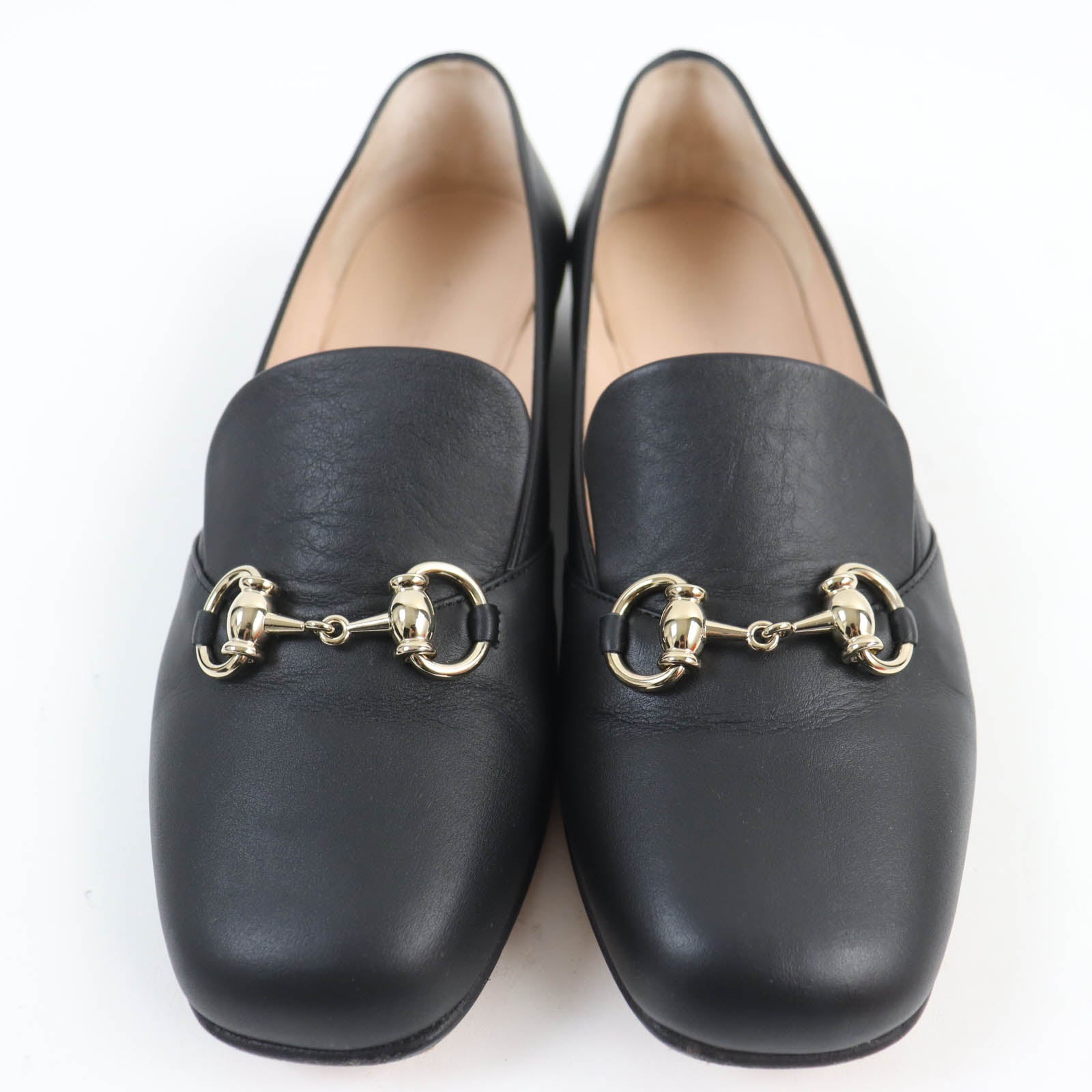 Gucci Leather Loafers Horsebit Black 36.5