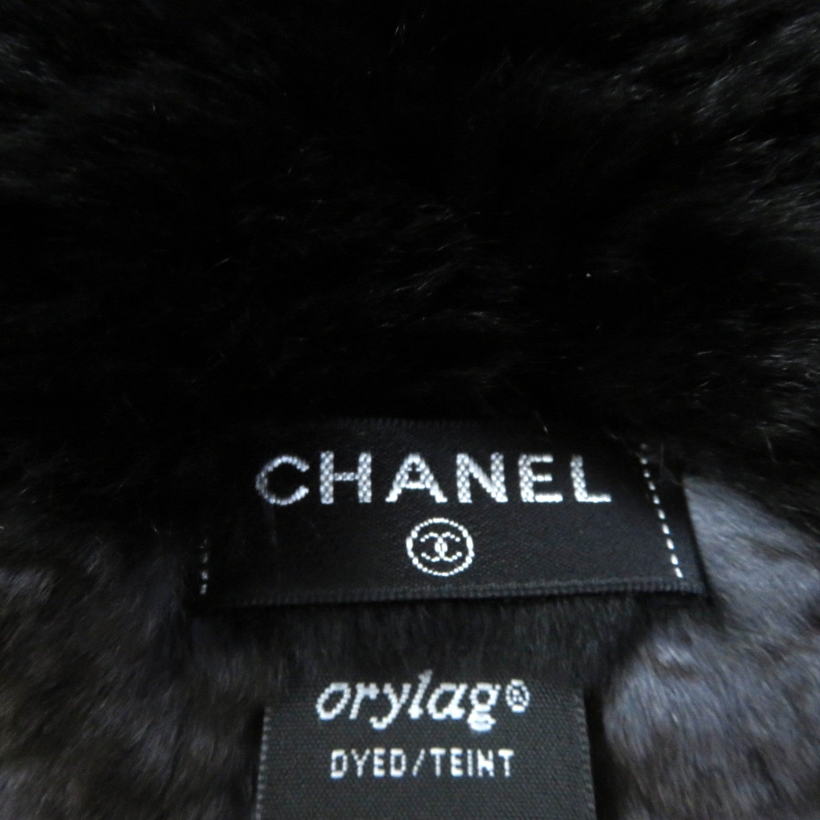 Chanel Orirag Fur Stole Purple Black