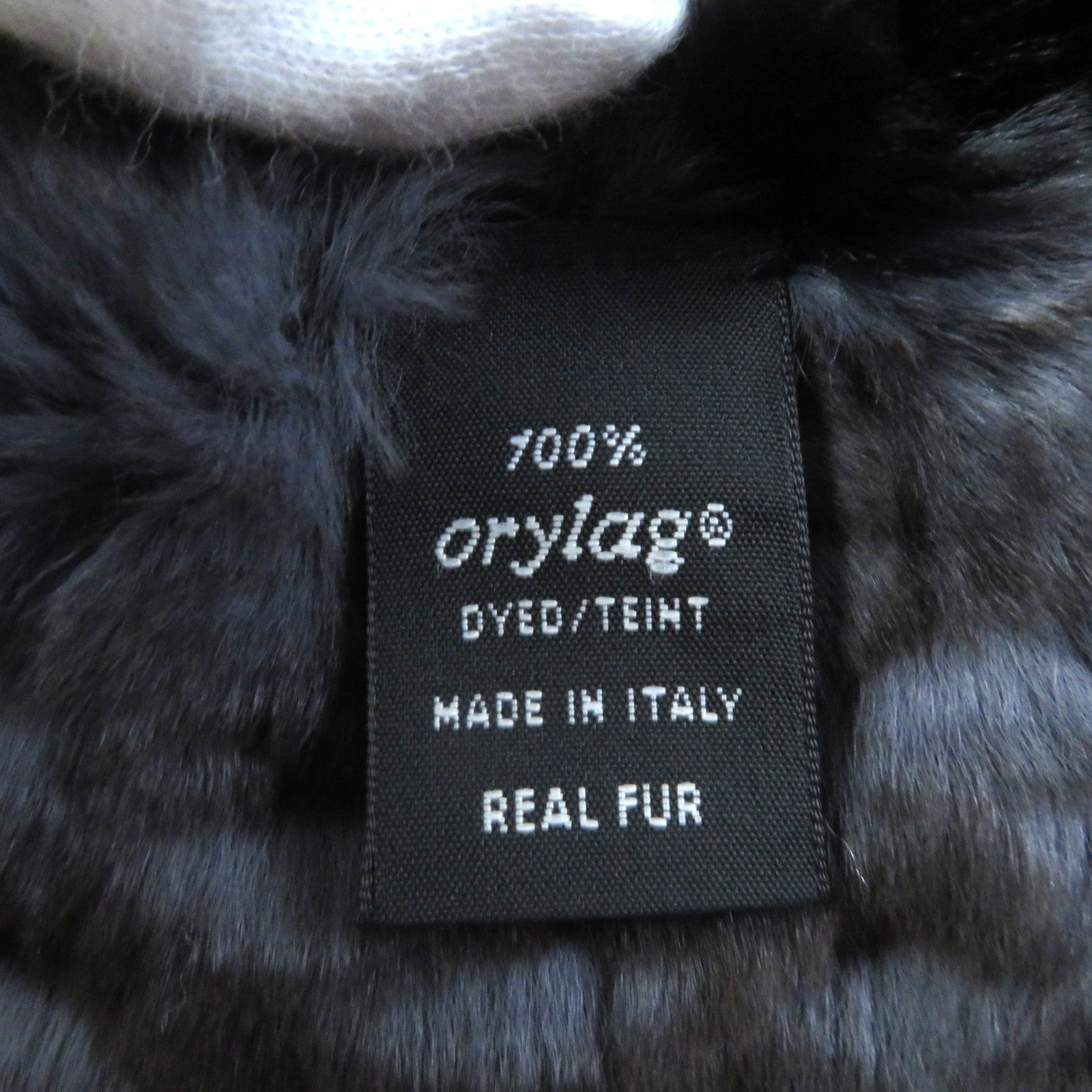 Chanel Orirag Fur Stole Purple Black