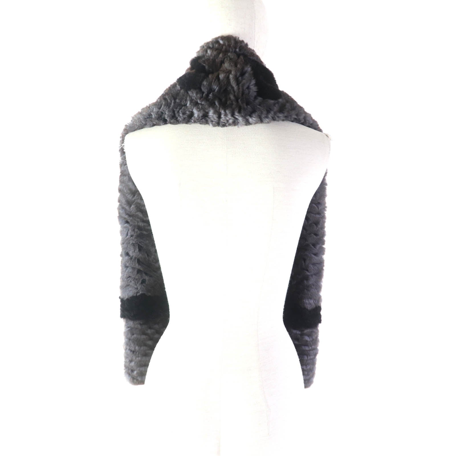 Chanel Orirag Fur Stole Purple Black