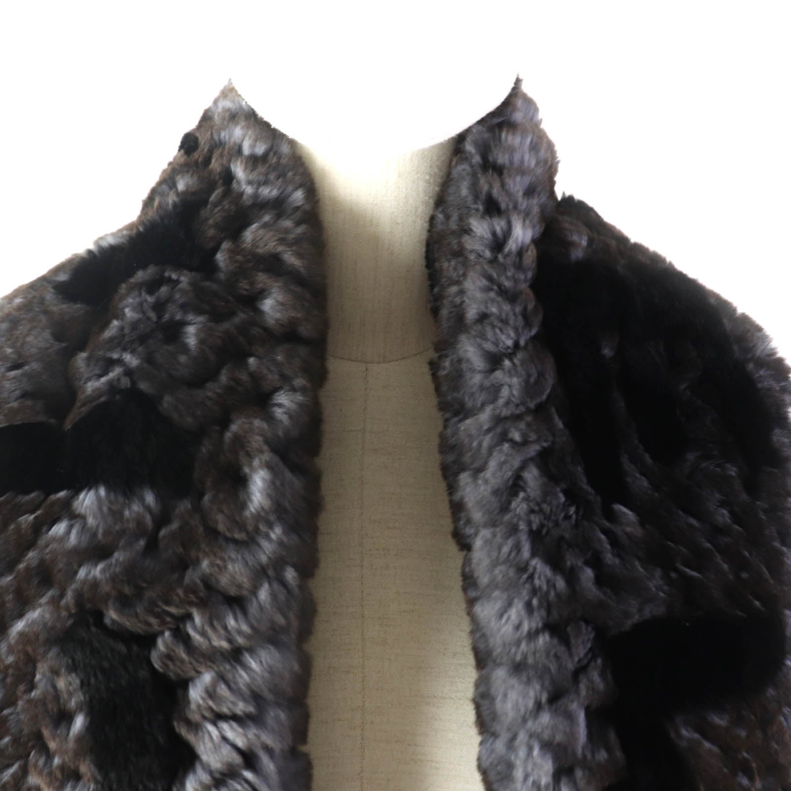 Chanel Orirag Fur Stole Purple Black