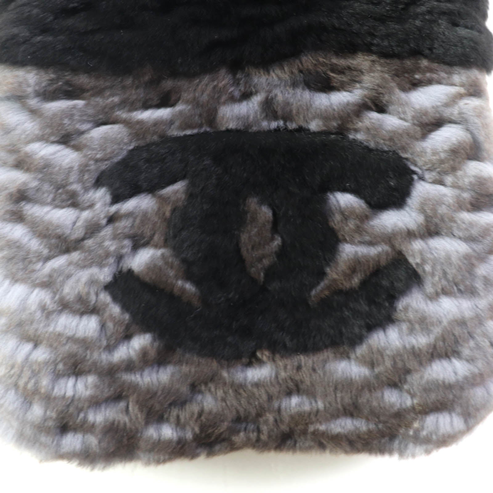 Chanel Orirag Fur Stole Purple Black