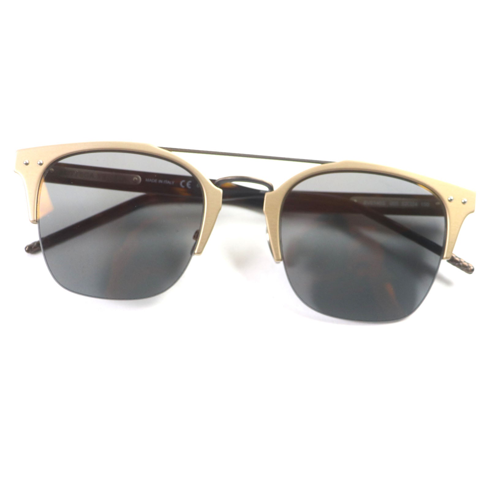 Bottega Veneta Aluminum Sunglasses Gold Brown