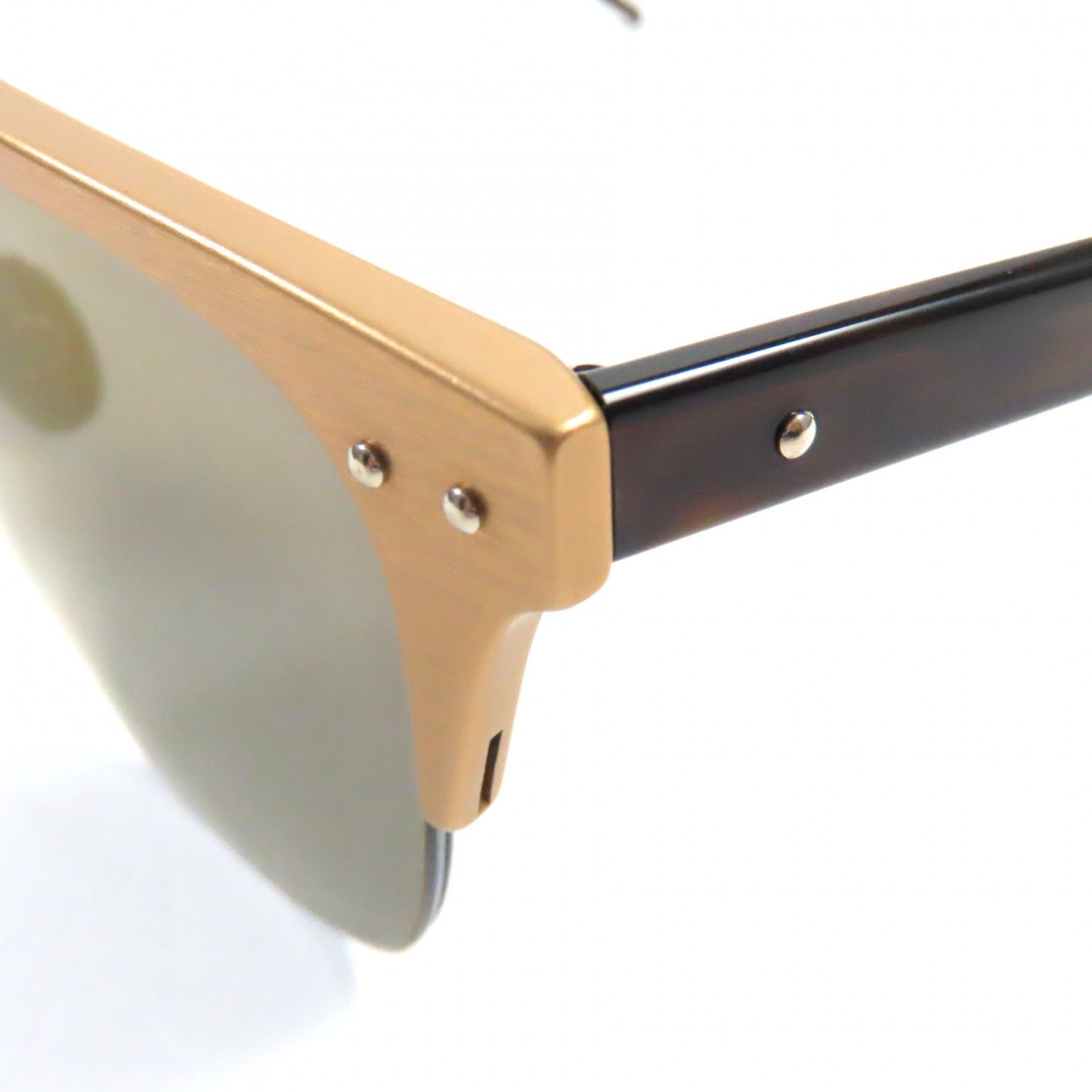 Bottega Veneta Aluminum Sunglasses Gold Brown