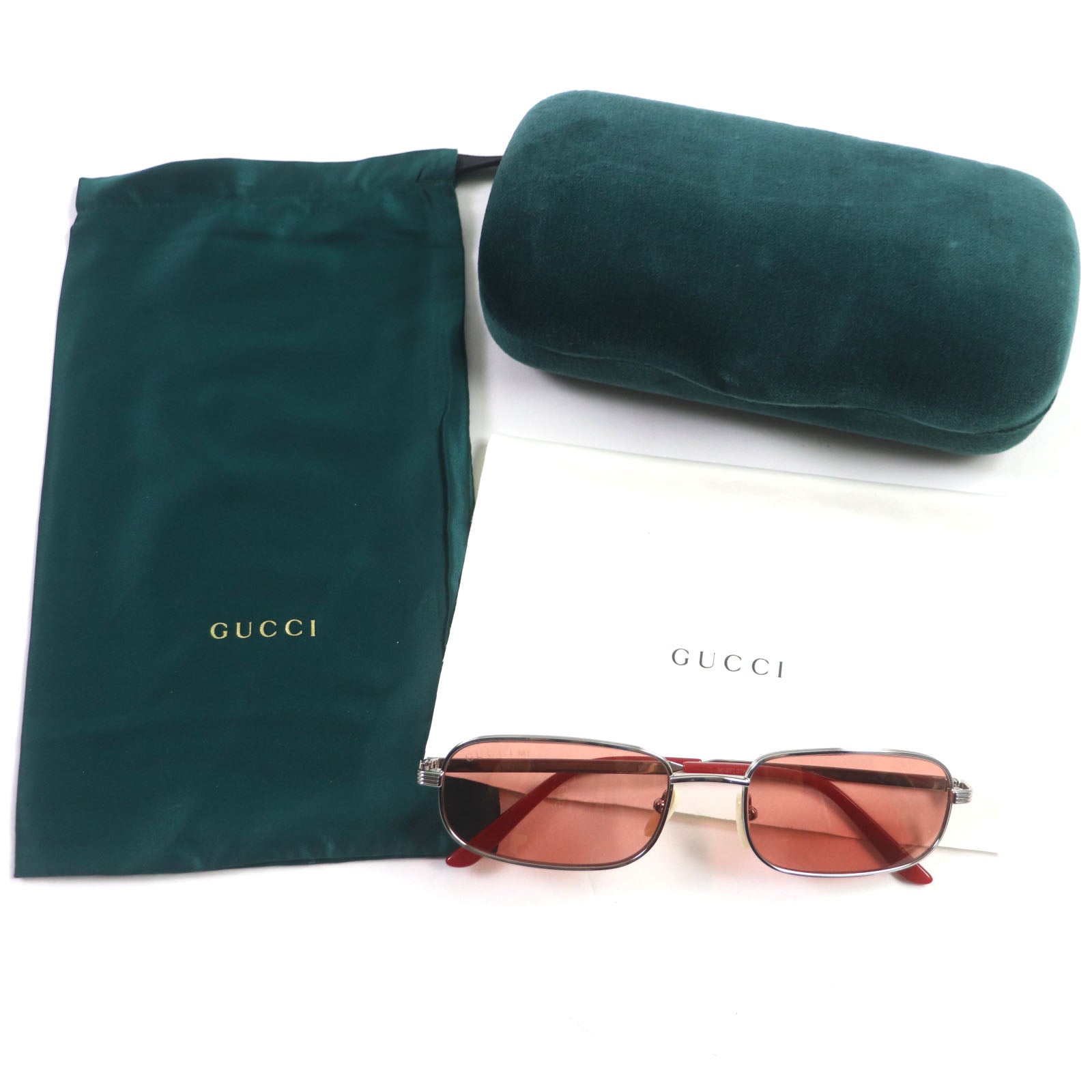 GUCCI GG1457S Sunglasses Silver Red